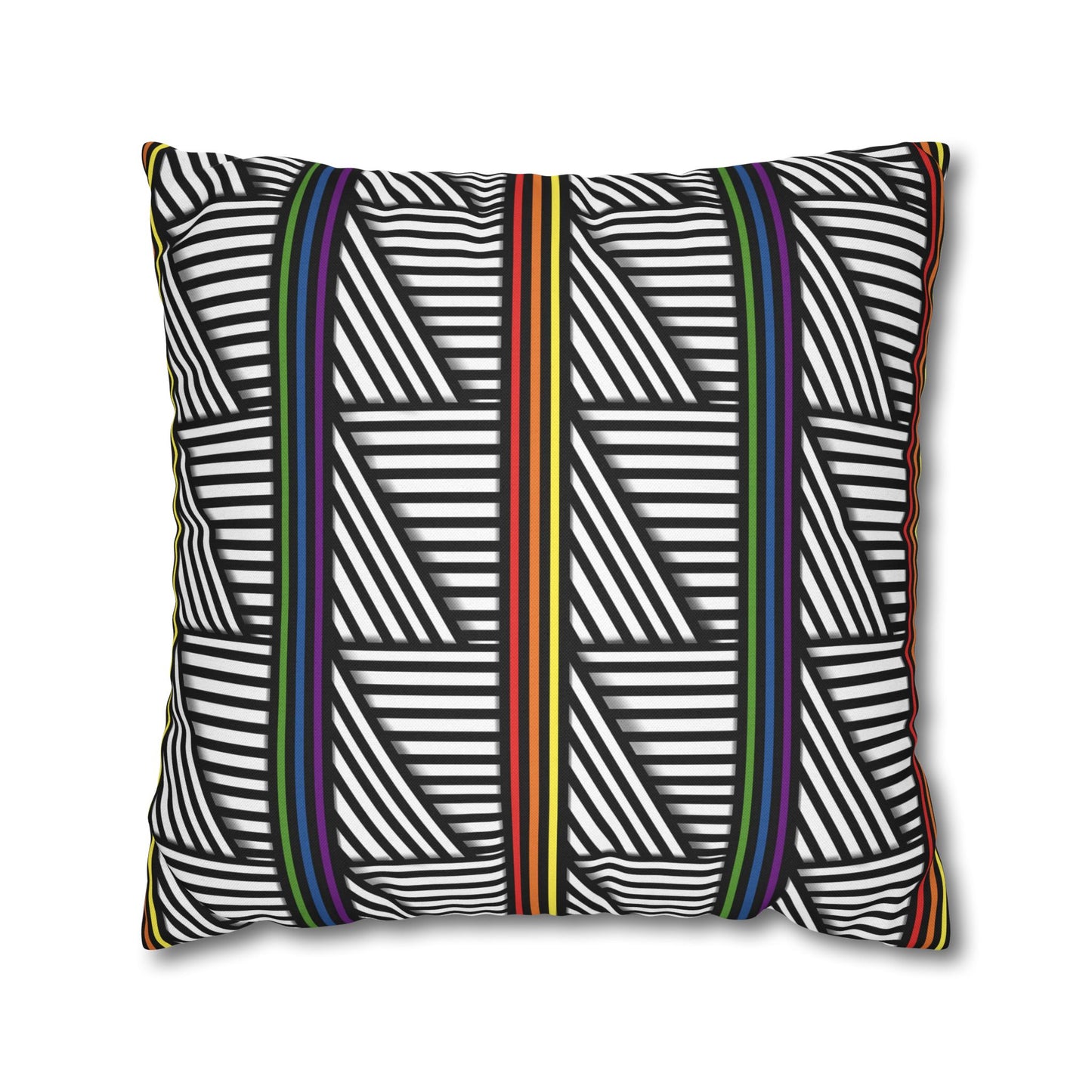 Geometric Striped Pride Pillowcase - Modern Home Décor, Stylish Accent for Living Room