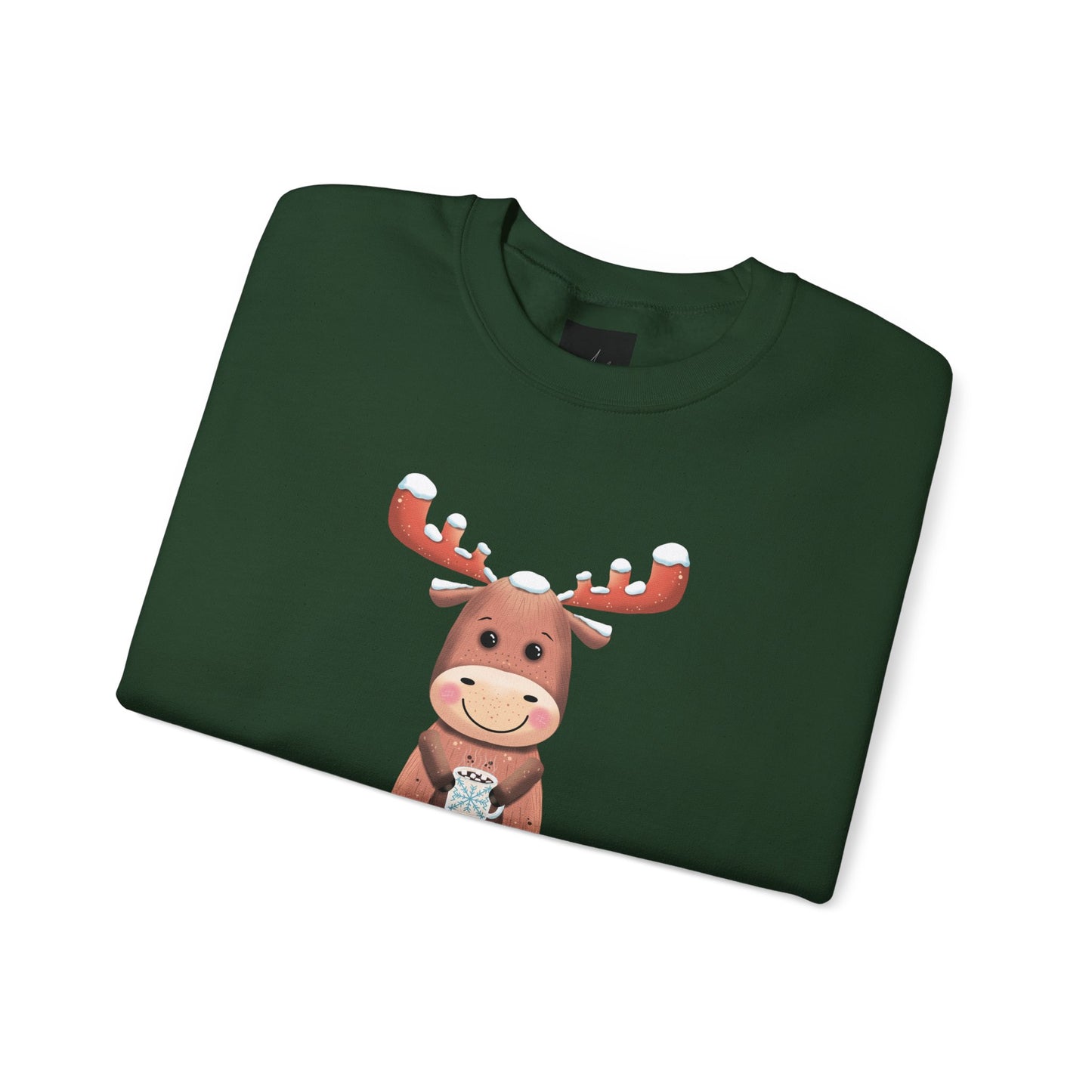 Moose Hot Chocolate Crewneck Sweatshirt by Anndria