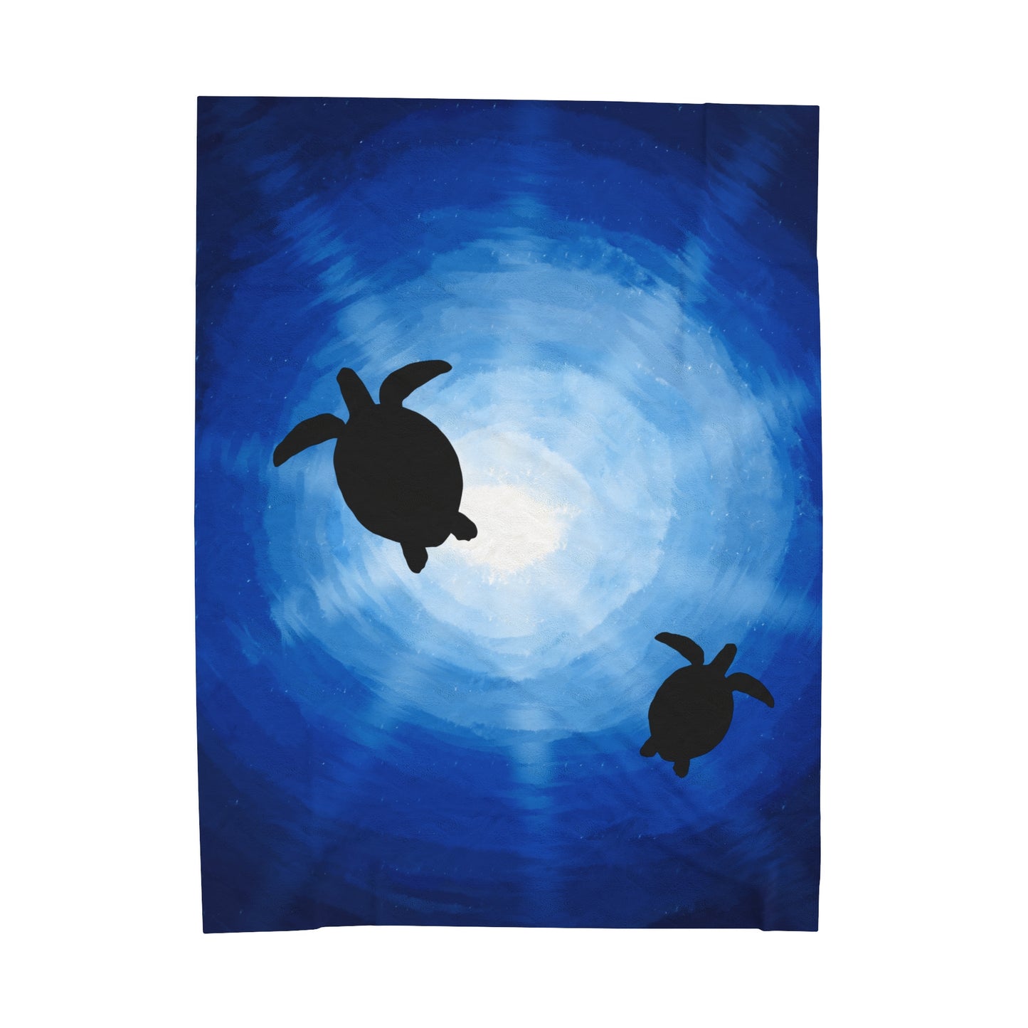 Plush Blanket - Sea Turtles Swimming Through Sun Rays Drawn by Anndria