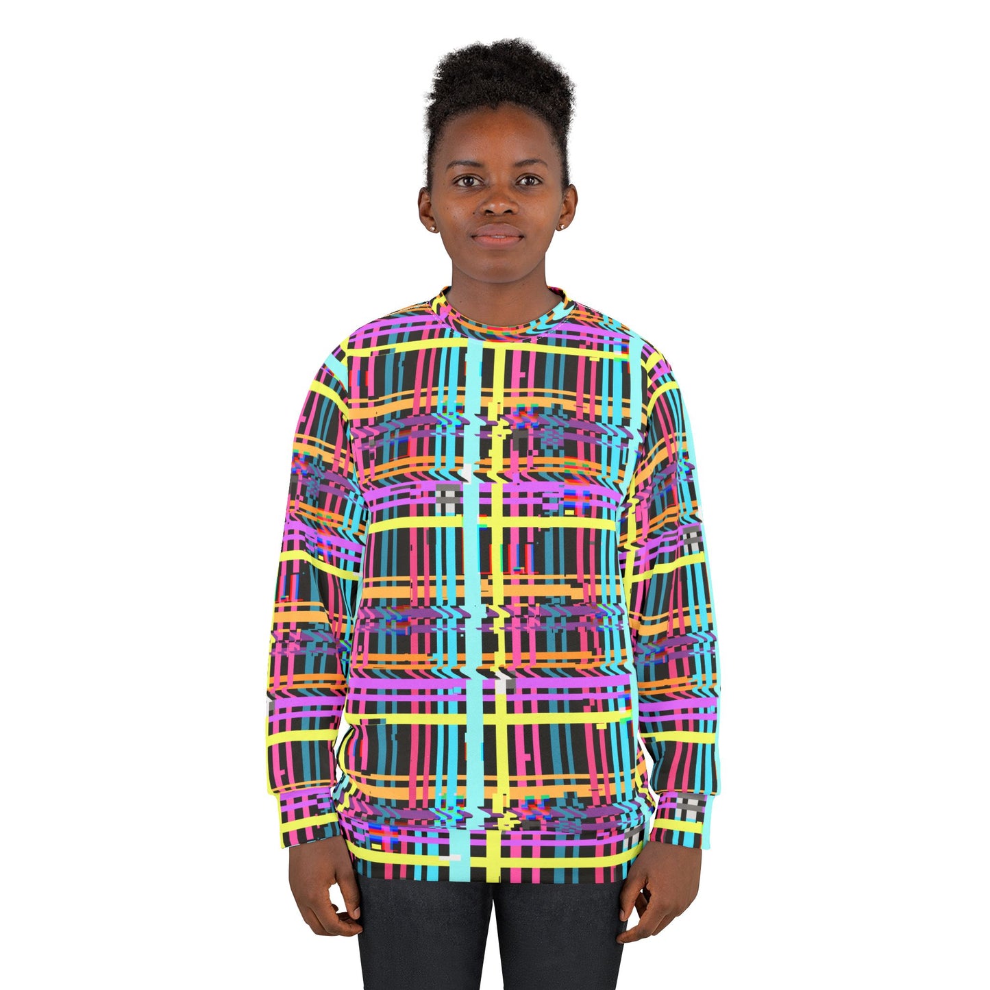 Vibrant Geometric Unisex Sweatshirt - Colorful Patterned Pullover for Casual Style