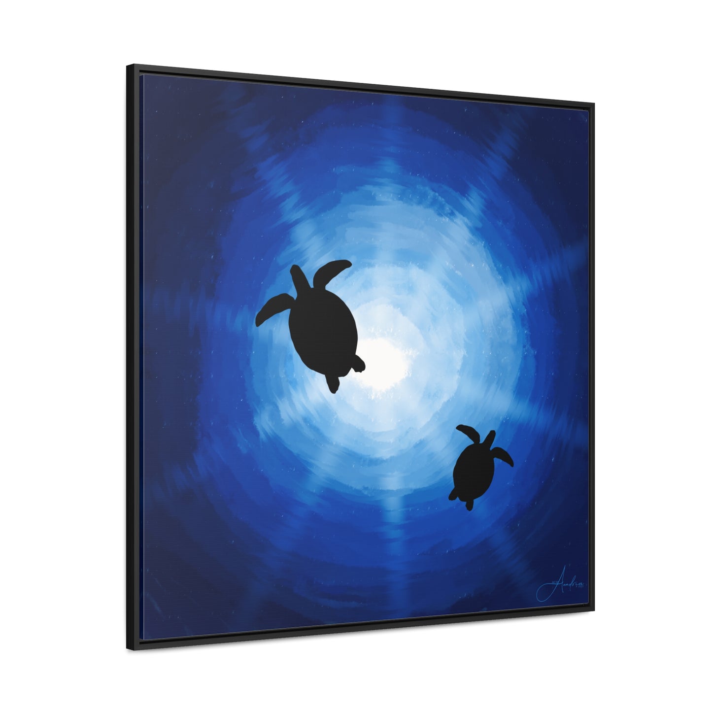 Canvas Wraps, Rays of Sun and Sea Turtles, Hand Drawn by Anndria