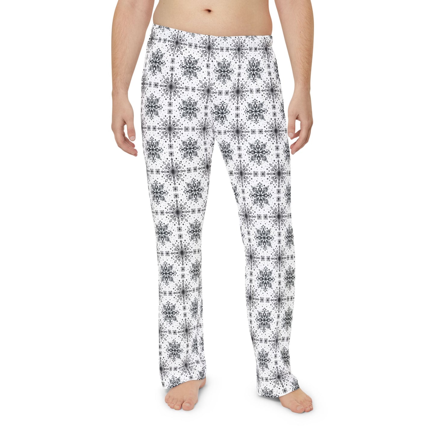 Snowflake Men's Pajama Pants - Watercolor Design by Anndria