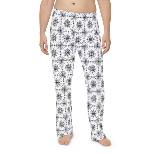 Snowflake Men's Pajama Pants - Watercolor Design by Anndria