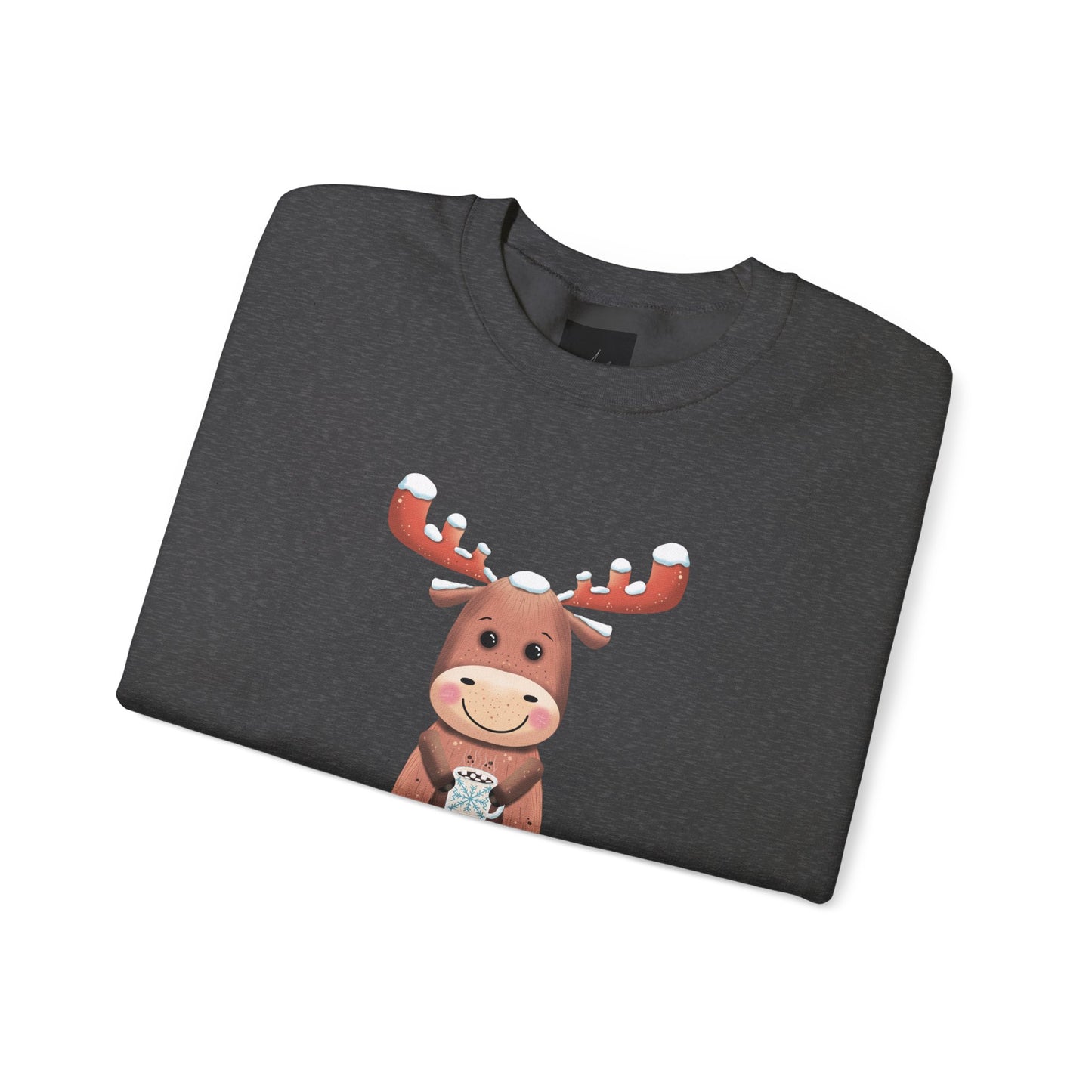 Moose Hot Chocolate Crewneck Sweatshirt by Anndria