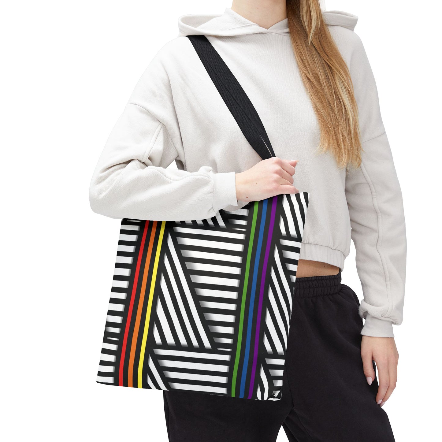 Colorful Striped Pride Tote Bag - Stylish & Versatile for Everyday Use