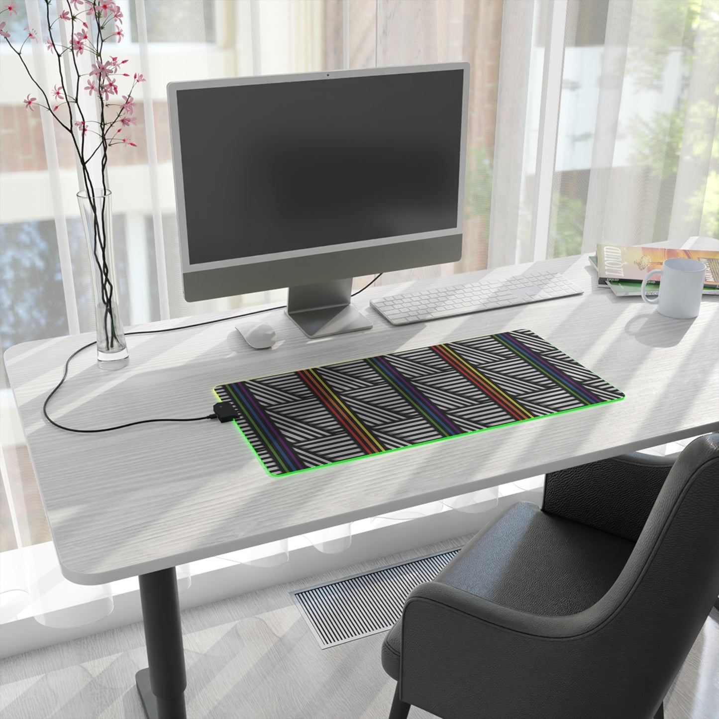 LED Gaming Mouse Pad - Colorful Geometric Design for Gamers