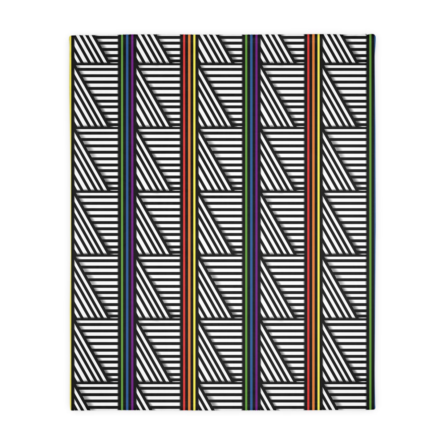 Geometric Pride Pattern Velveteen Microfiber Blanket - Cozy & Stylish Accent for Home