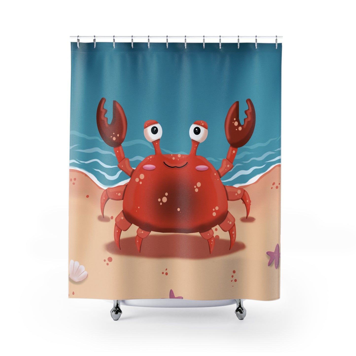 Shower Curtains - Beachside Pincher Crab Artwork