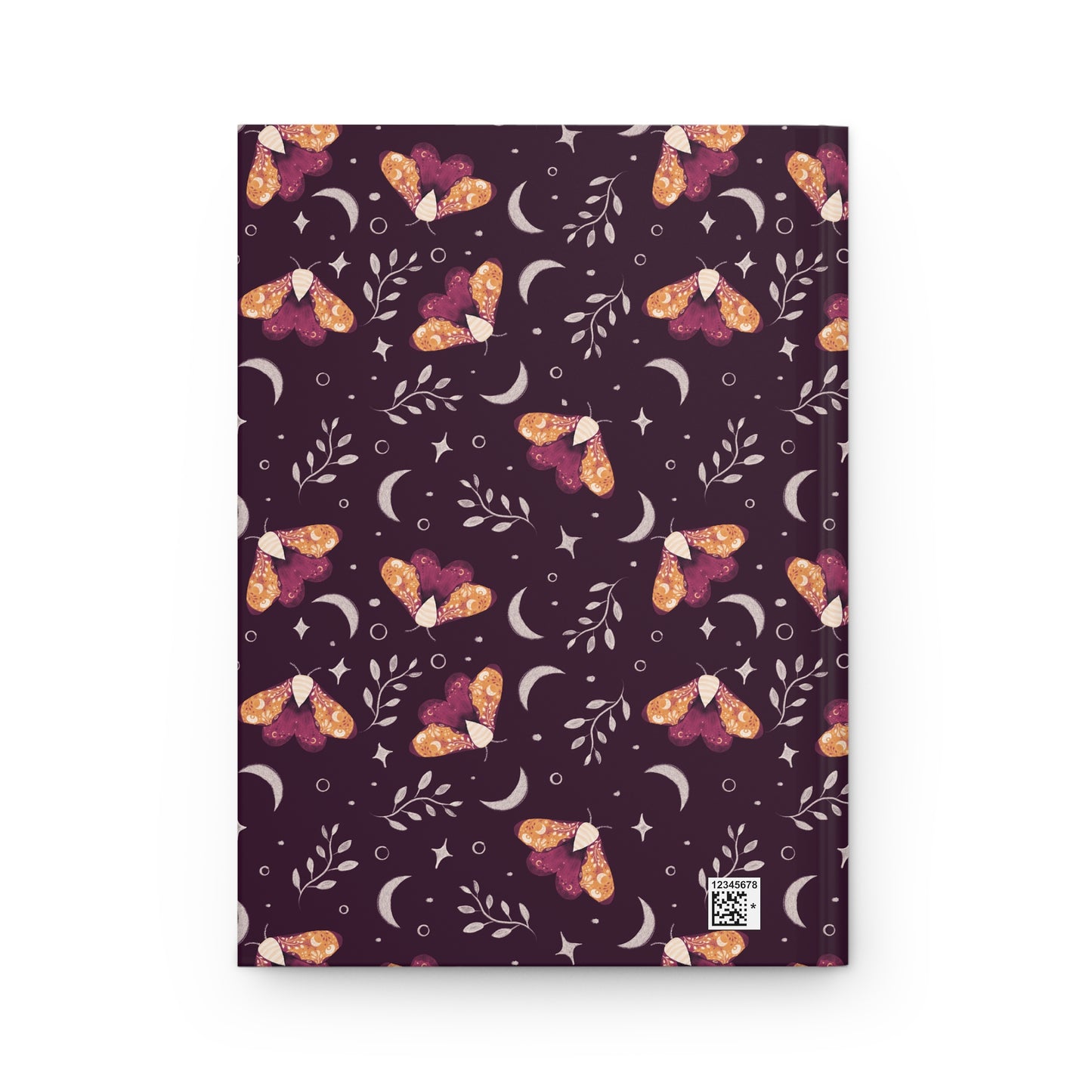 Hardcover Journal Witchy Moth Orange Design by Anndria