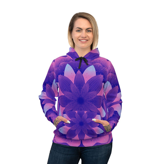 Purple Madness Athletic Hoodie by Anndria