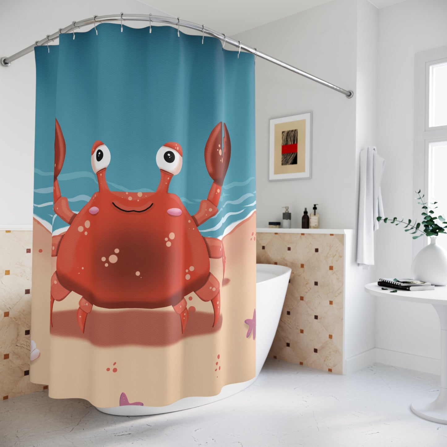 Shower Curtains - Beachside Pincher Crab Artwork