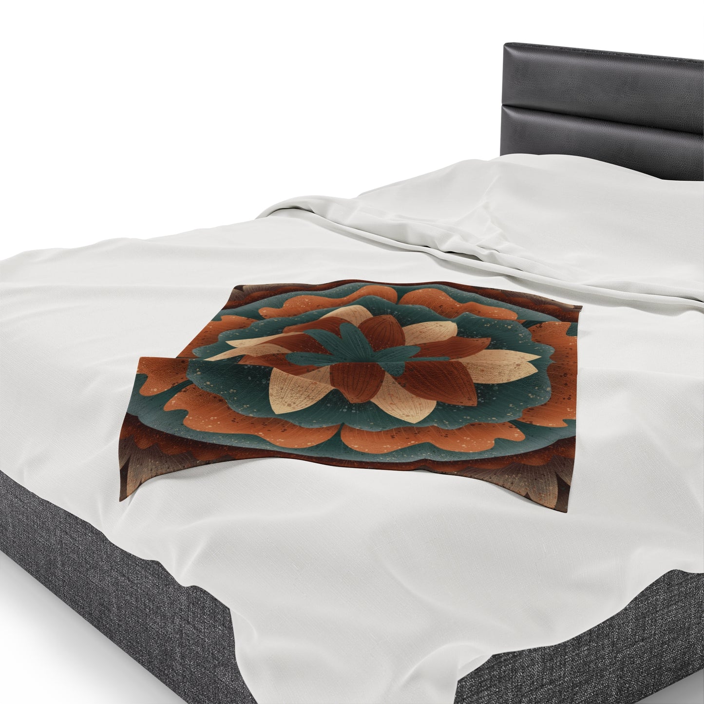 Velveteen Plush Blanket, Harvest Harmony Mandala Artwork by Anndria, Fall Vibes, Cozy Home Decor, Gift for Nature Lovers, Boho Chic Throw