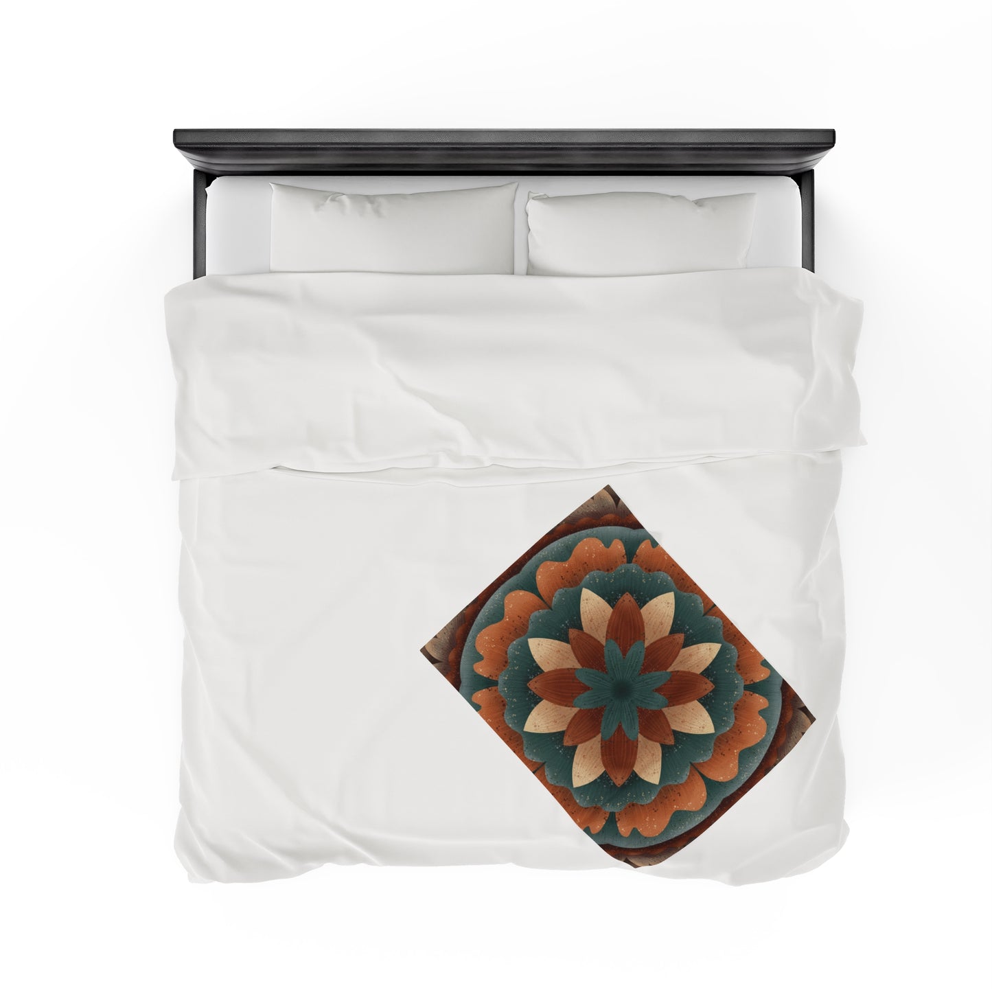 Velveteen Plush Blanket, Harvest Harmony Mandala Artwork by Anndria, Fall Vibes, Cozy Home Decor, Gift for Nature Lovers, Boho Chic Throw