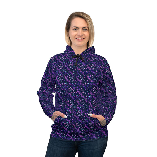 Cosmic Purple Forest Athletic Hoodie by Anndria