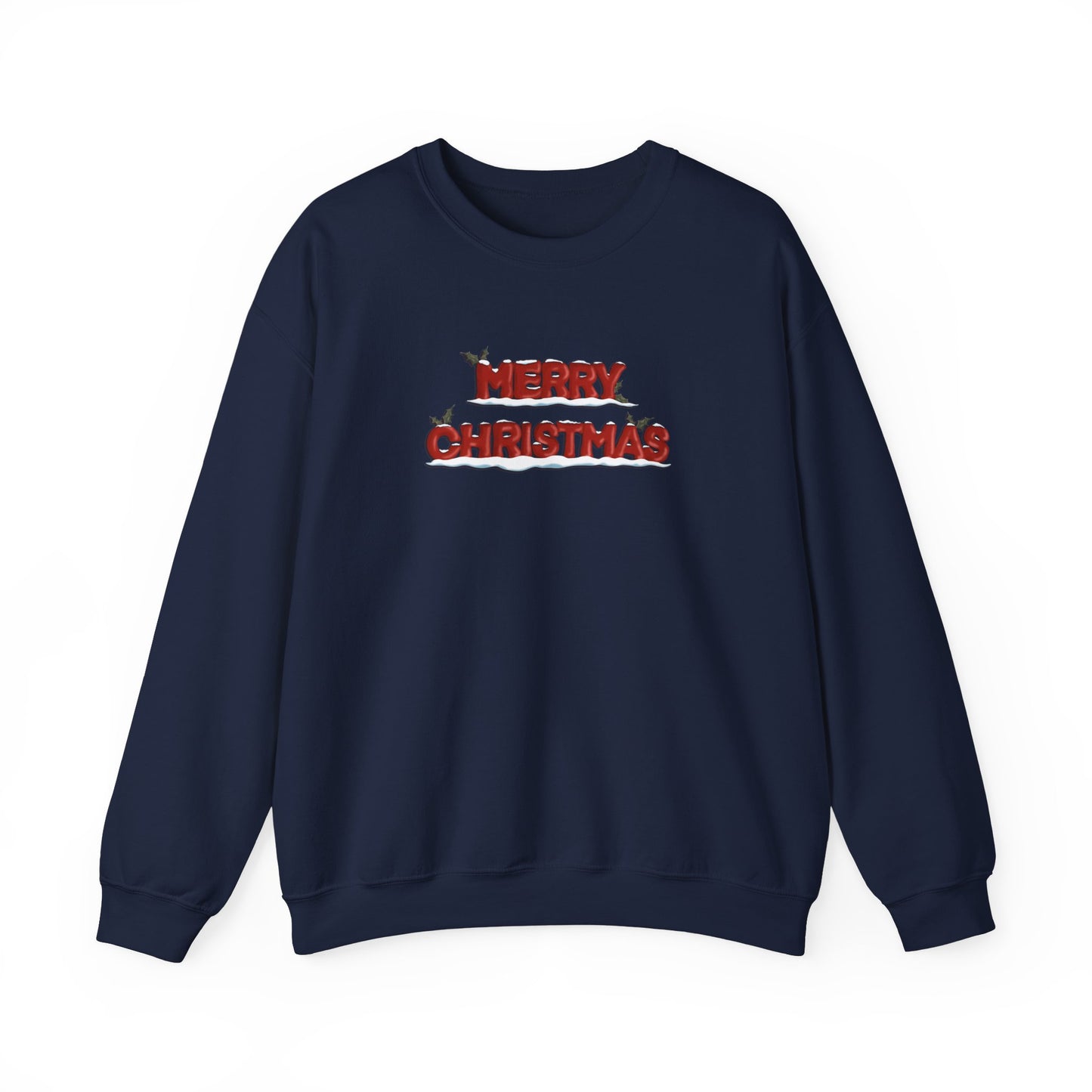 Merry Christmas with Snow and Holly - Unisex Sweatshirt