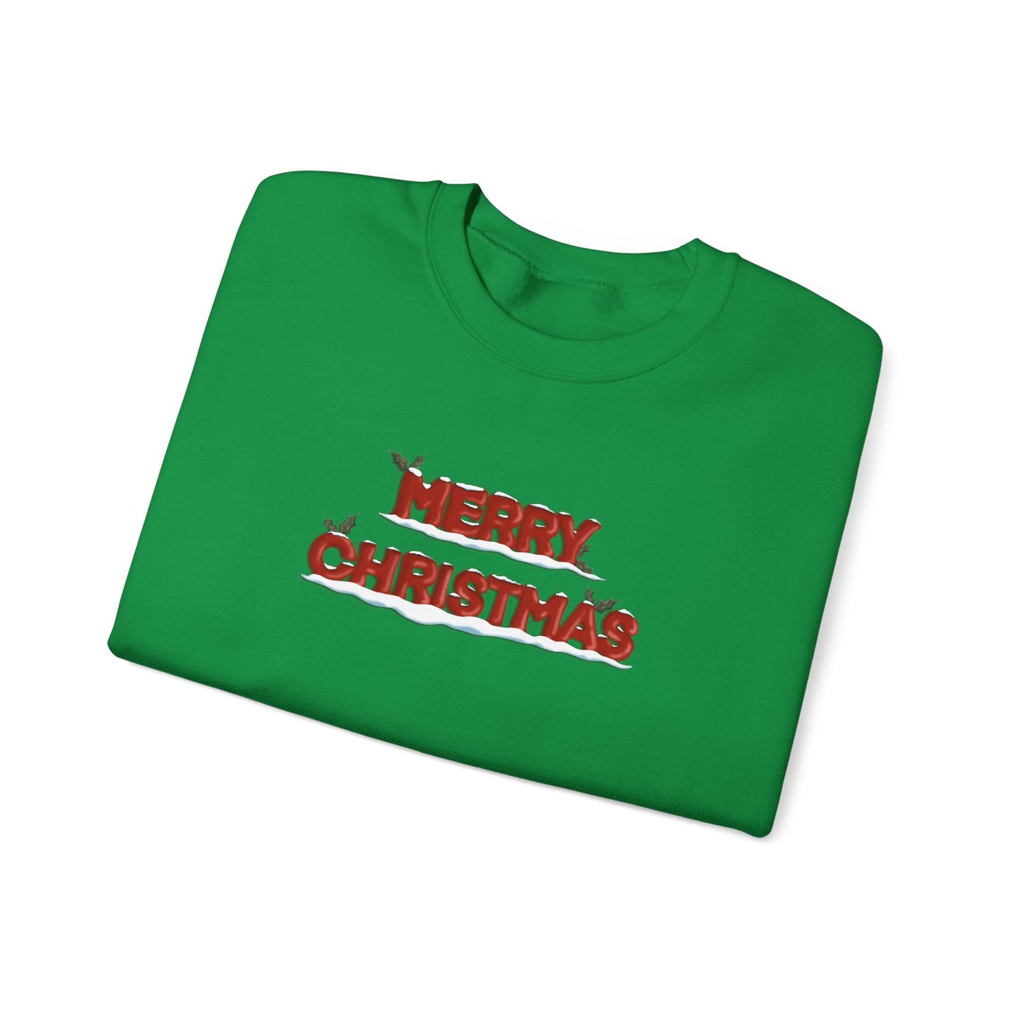 Merry Christmas with Snow and Holly - Unisex Sweatshirt
