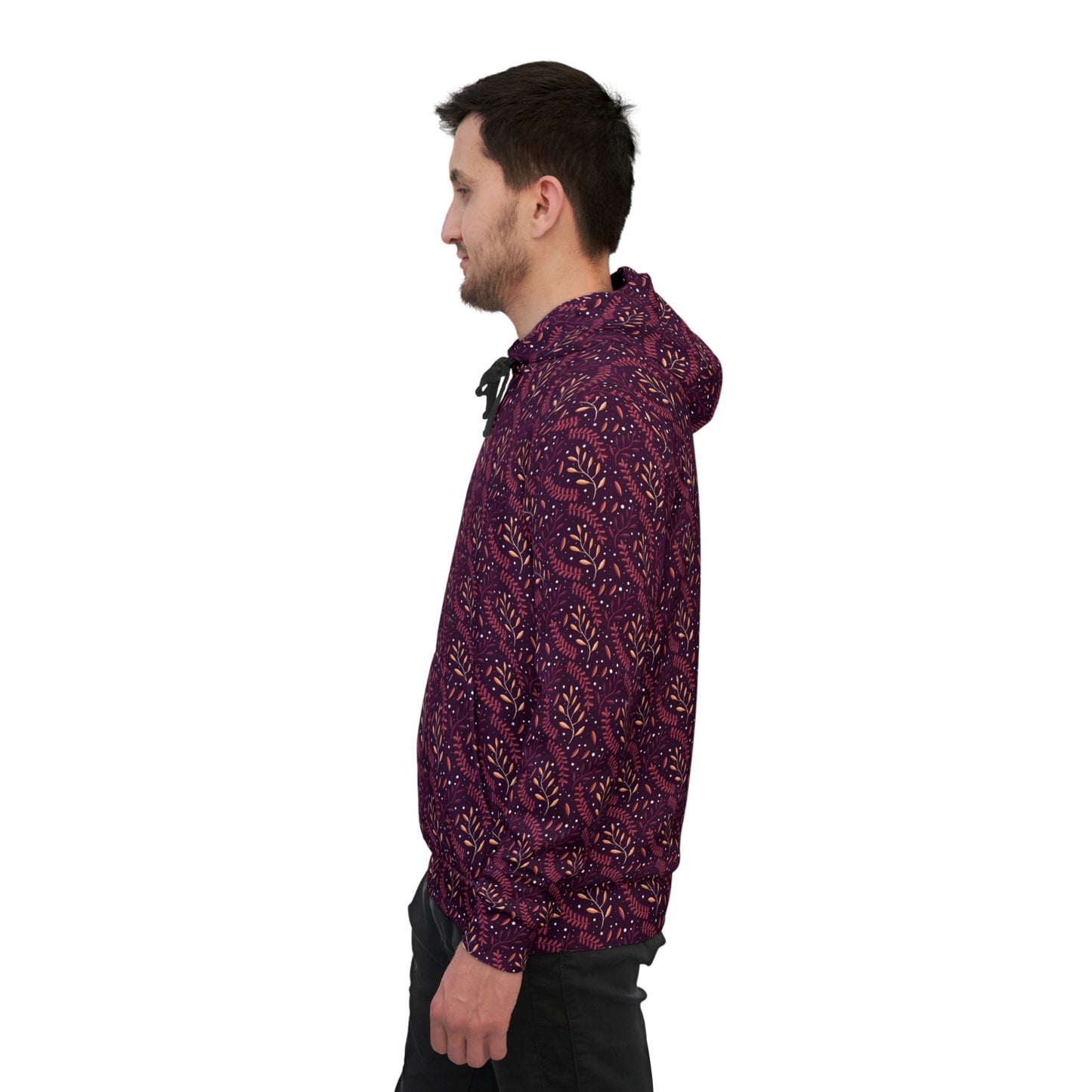 Midnight Orange Forest Athletic Hoodie by Anndria