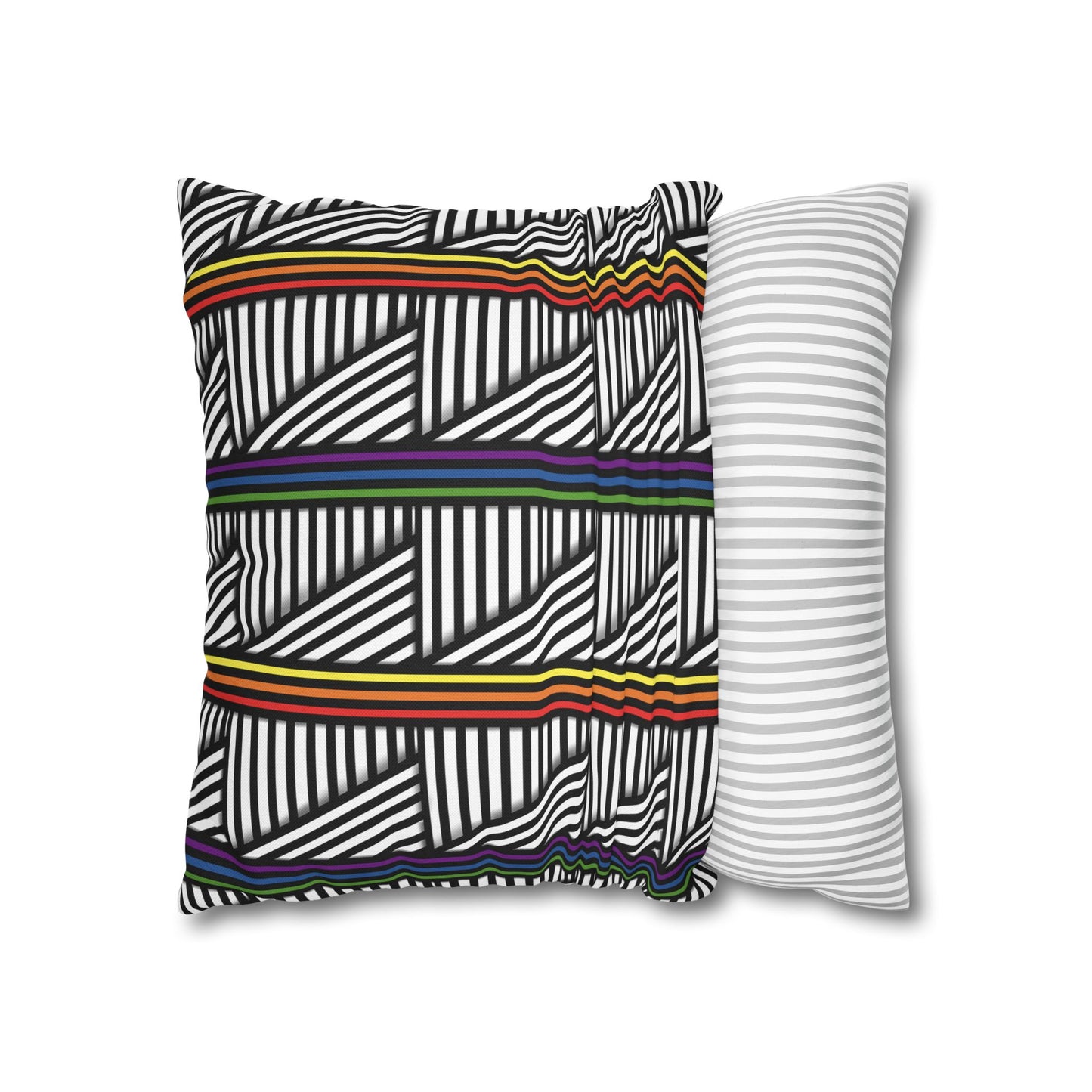Geometric Striped Pride Pillowcase - Modern Home Décor, Stylish Accent for Living Room