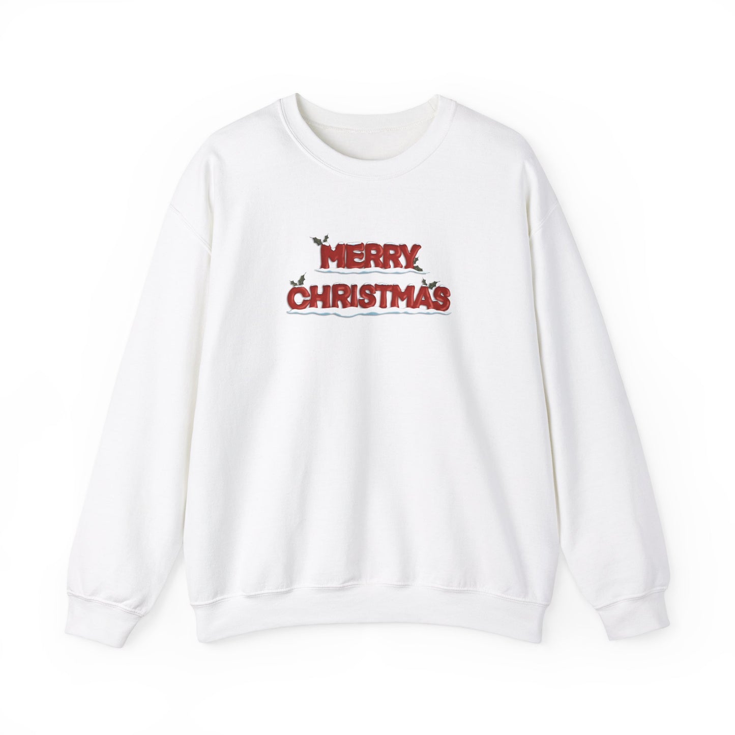 Merry Christmas with Snow and Holly - Unisex Sweatshirt