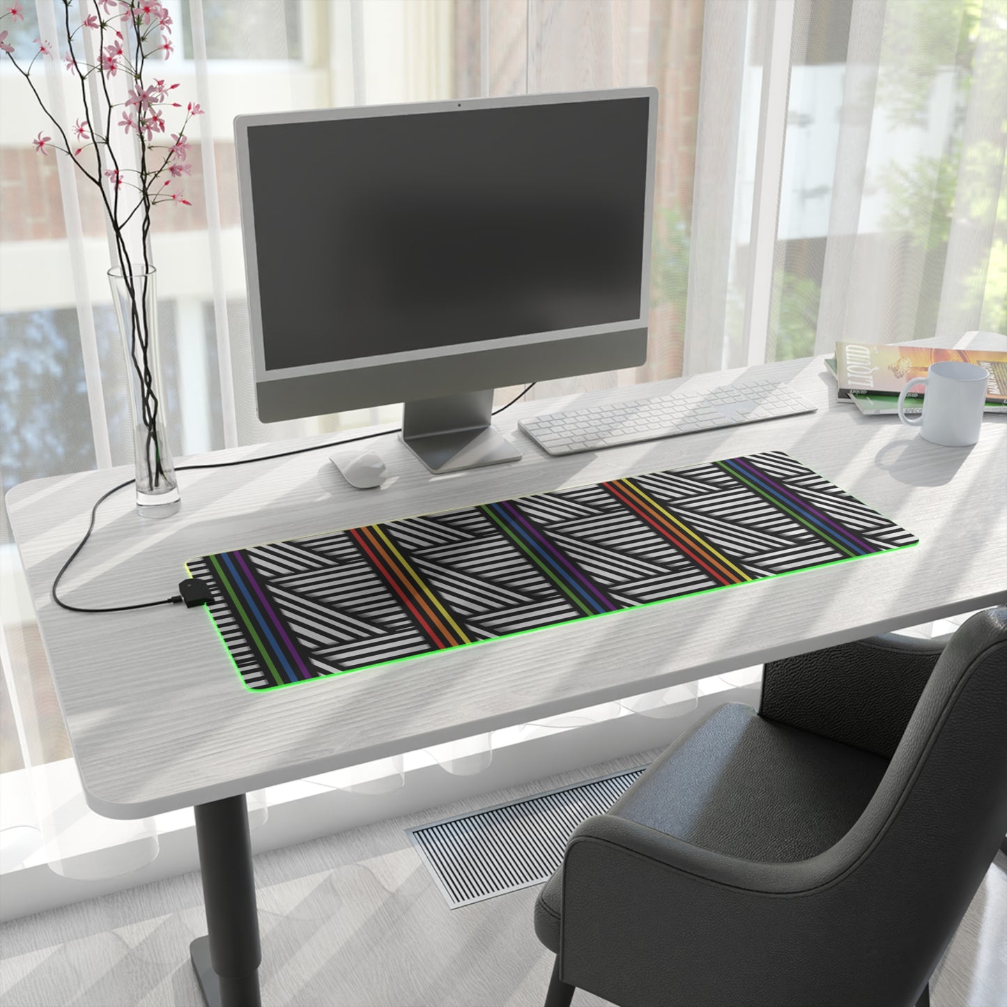 LED Gaming Mouse Pad - Colorful Geometric Design for Gamers