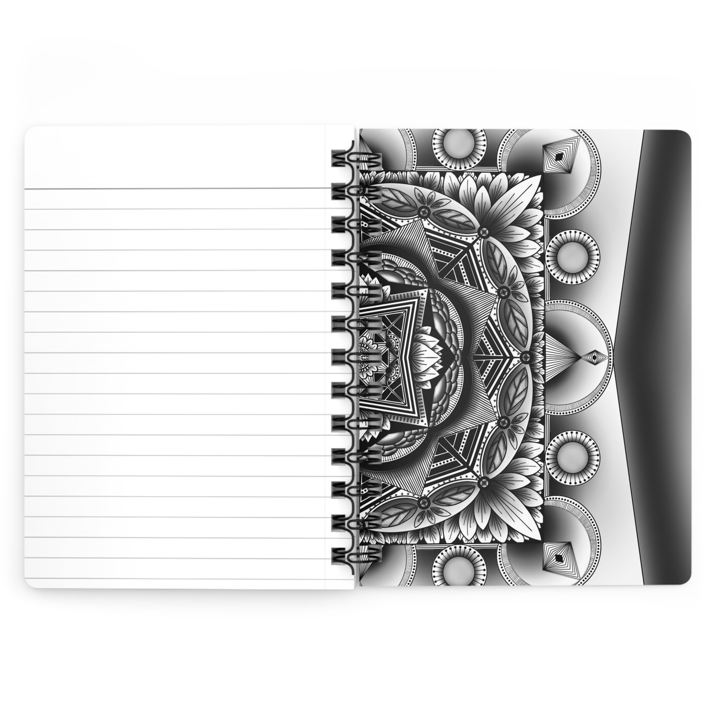 Mandala Art Journal, Meditation Notebook, Sketchbook, Coloring Diary, Black and White Design by Anndria