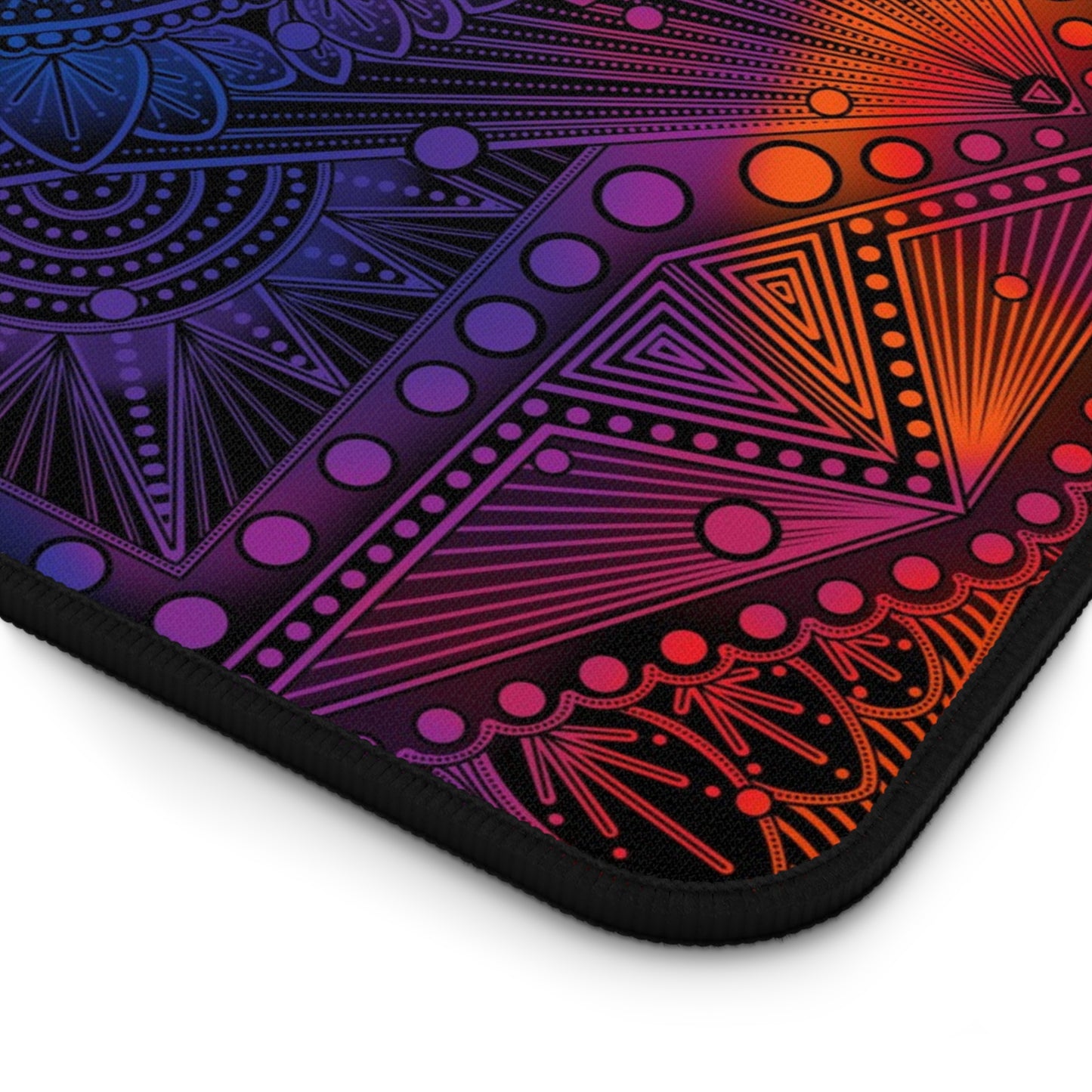Desk Mat, Rainbow Holographic Mandala Design by Anndria, Unique Custom Work, Table Protector, Desk Pad, Office Decor, Mouse Pad