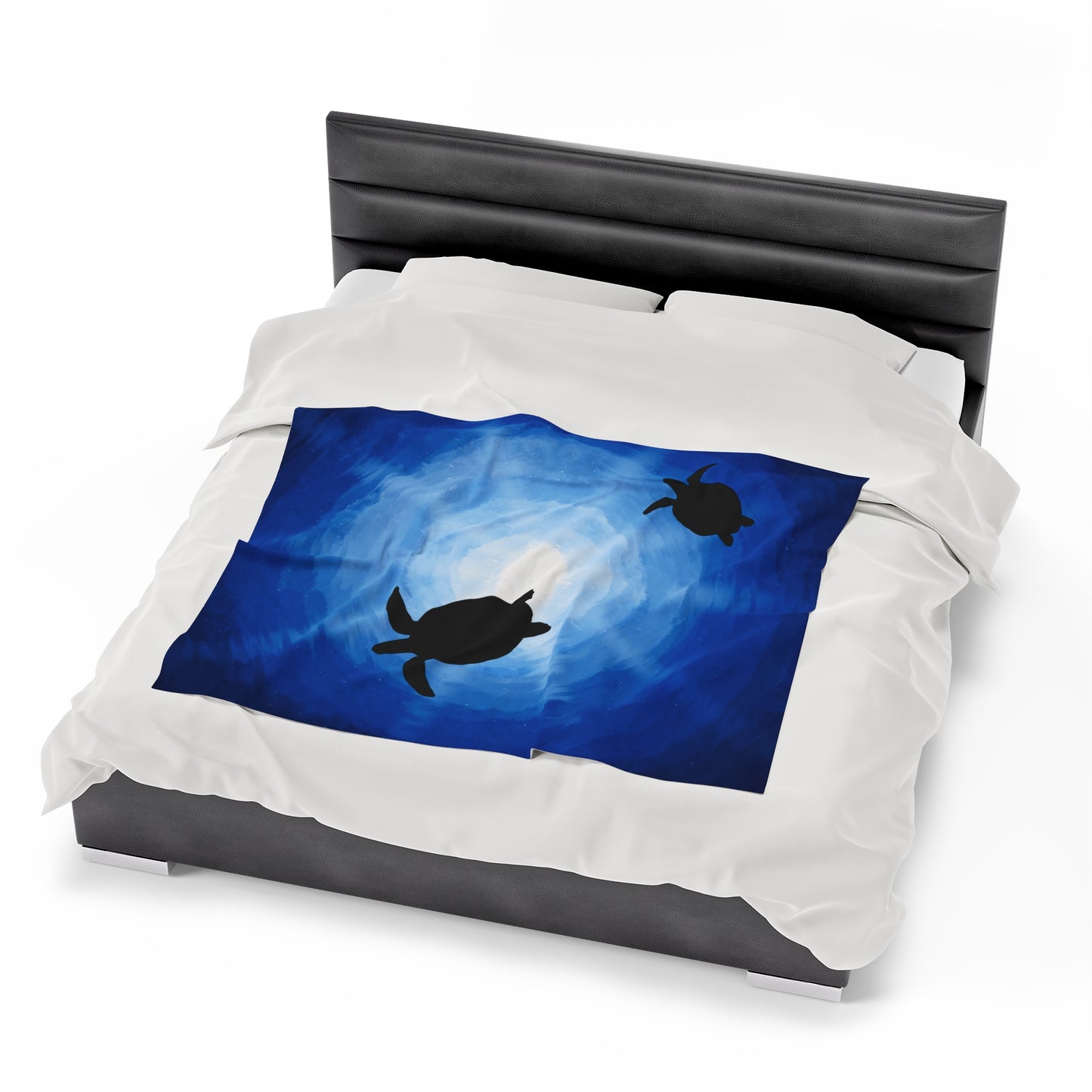 Plush Blanket - Sea Turtles Swimming Through Sun Rays Drawn by Anndria