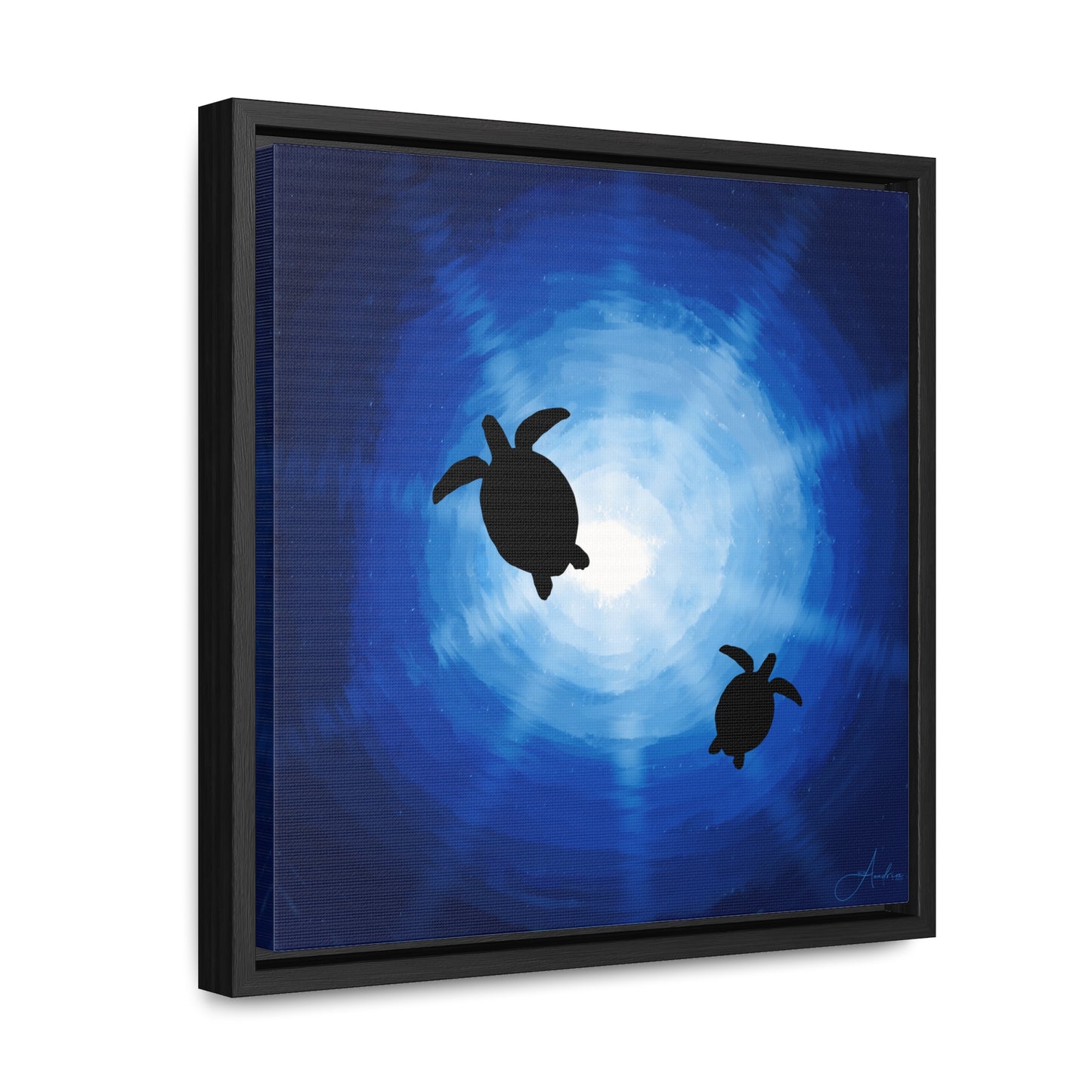 Canvas Wraps, Rays of Sun and Sea Turtles, Hand Drawn by Anndria
