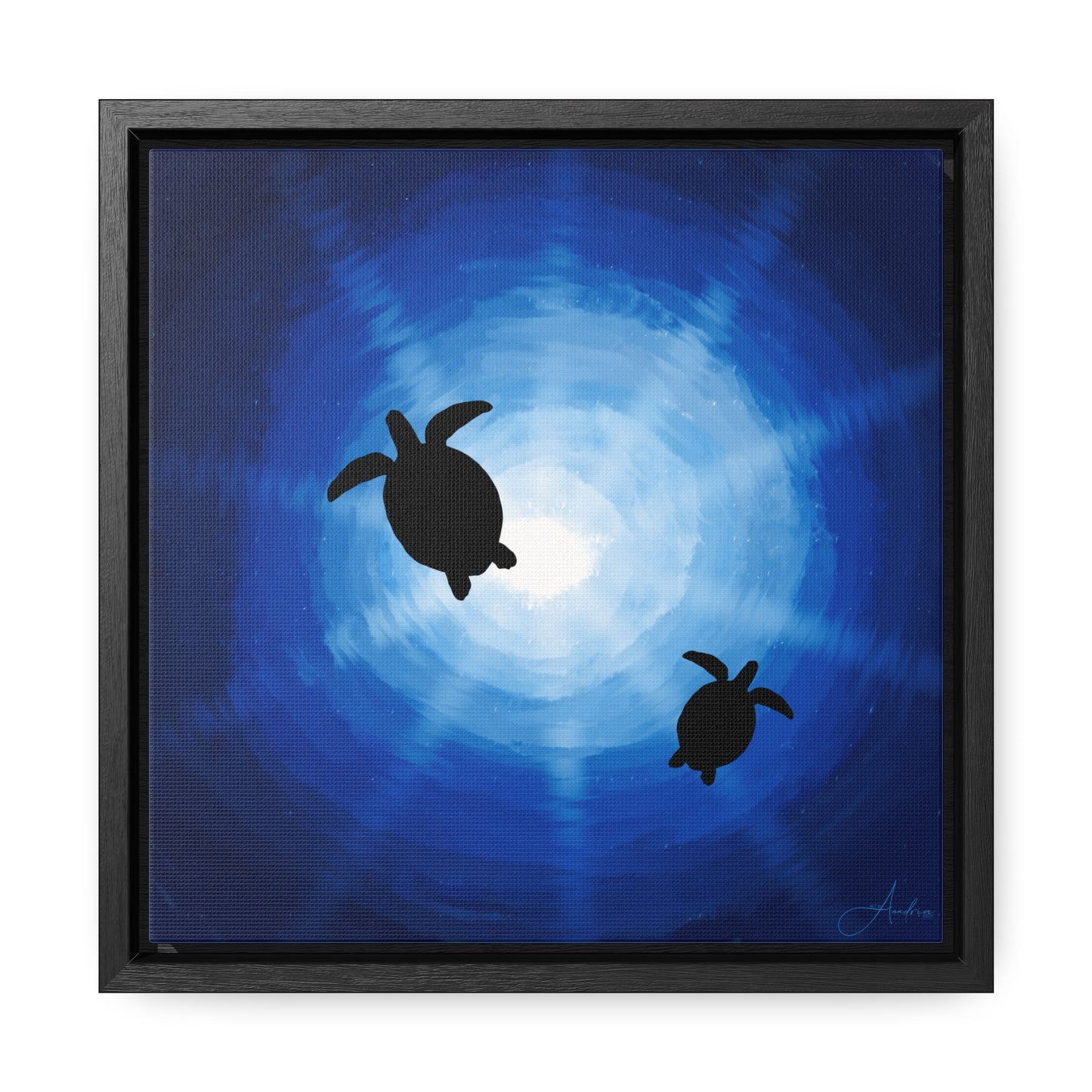 Canvas Wraps, Rays of Sun and Sea Turtles, Hand Drawn by Anndria