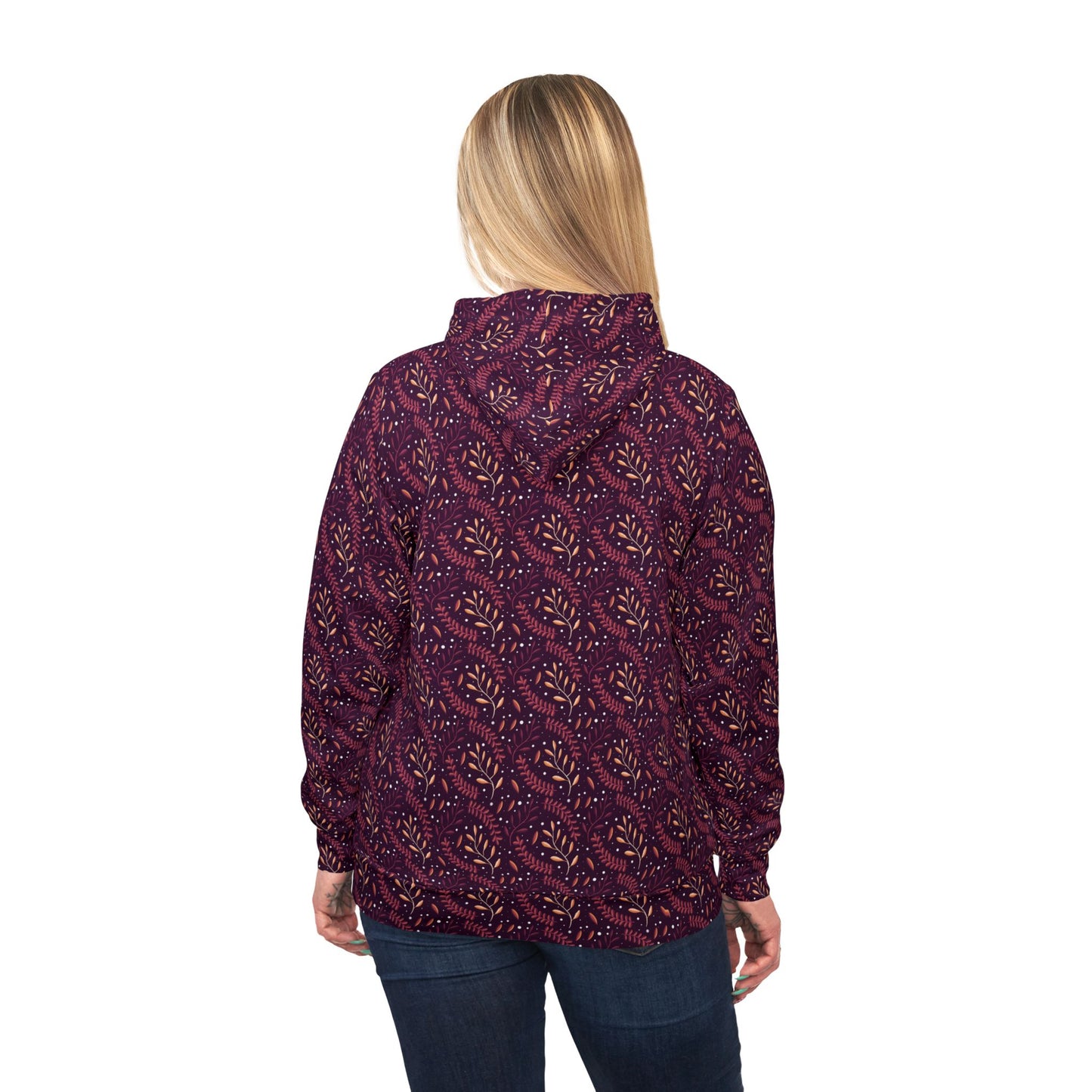 Midnight Orange Forest Athletic Hoodie by Anndria
