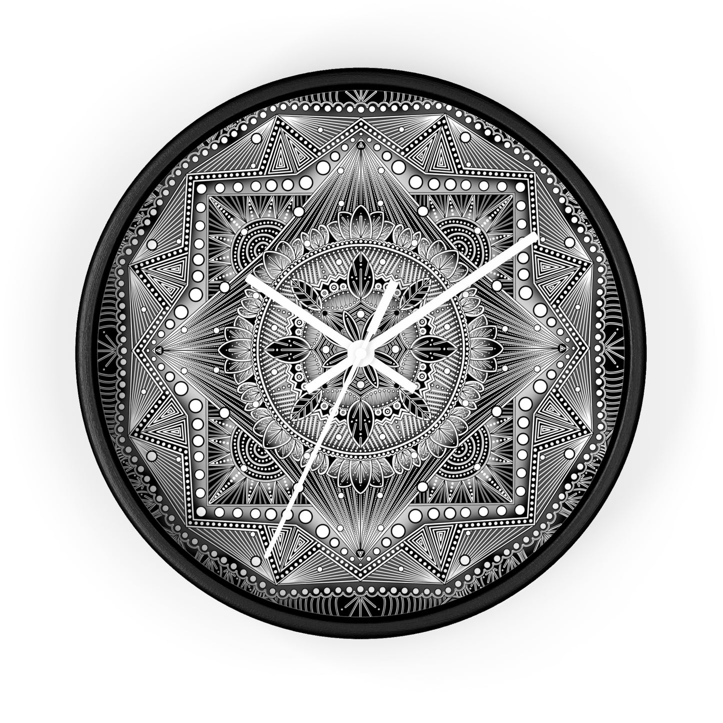 Mandala Wall Clock, Black and White Boho Home Decor, Unique Mandala Artwork, Modern Wall Clock, Mandala Design Decor, Mandala Clock