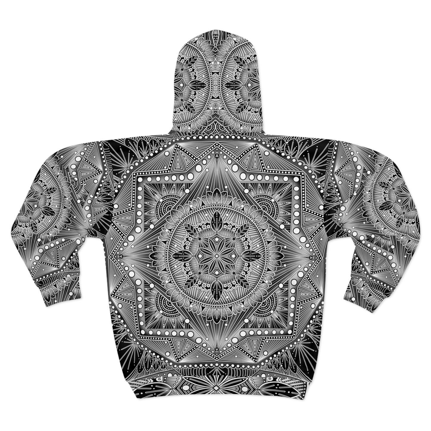 Unisex Zip Hoodie | Mystic Web Mandala Design by Anndria | Zen-Inspired Hoodie for Casual Wear & Yoga