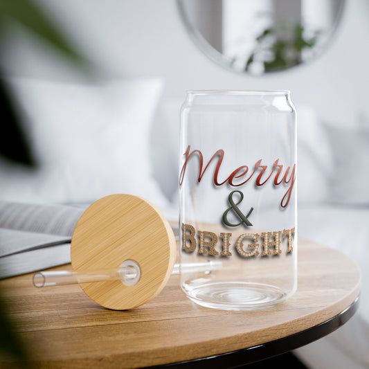 Sipper Glass, 16oz Meryy and Bright Design by Anndria