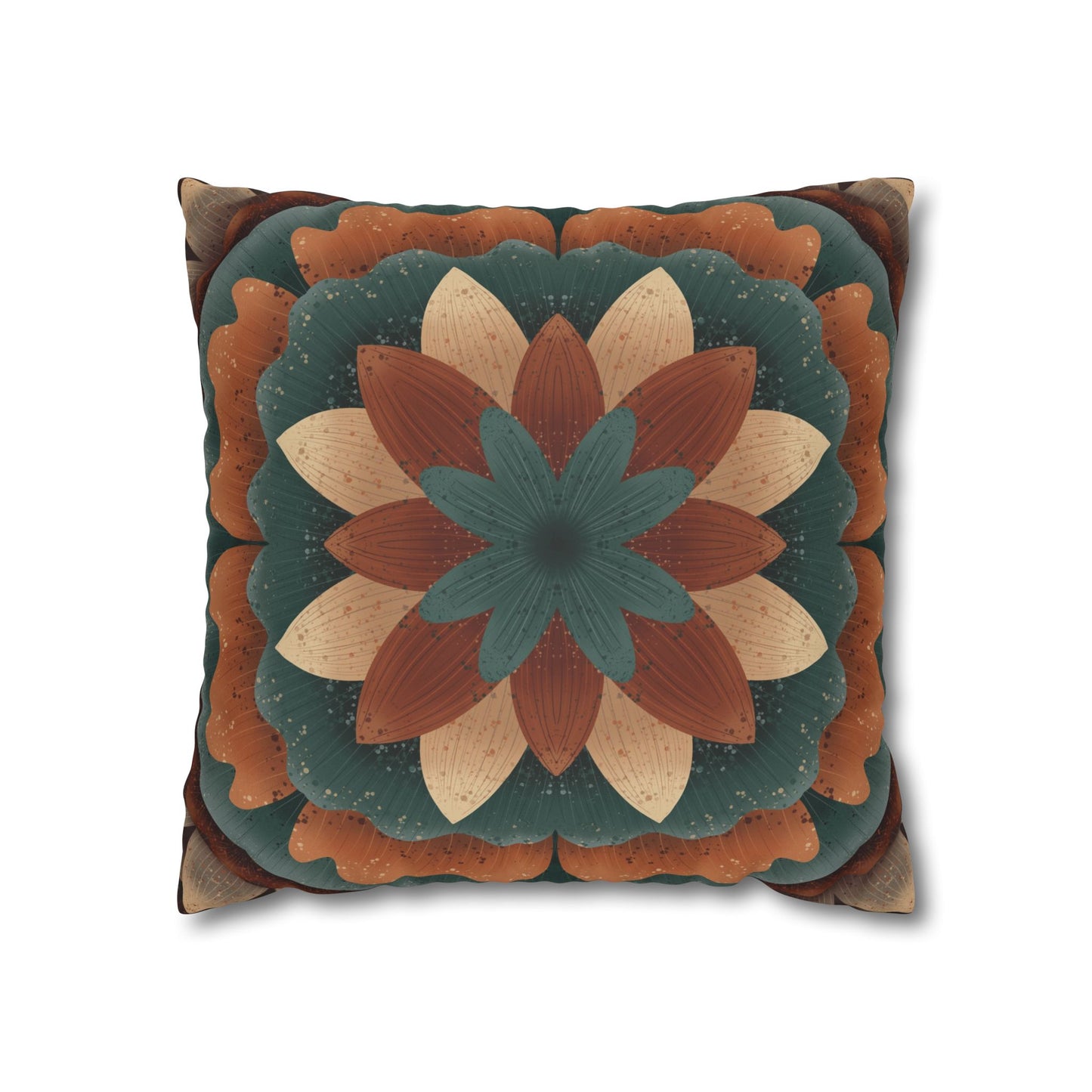 Faux Suede Pillowcase, Harvest Harmony Mandala, Square Pillow Cover, Anndria Fall Vibes, Home Decor, Boho Cushion Case