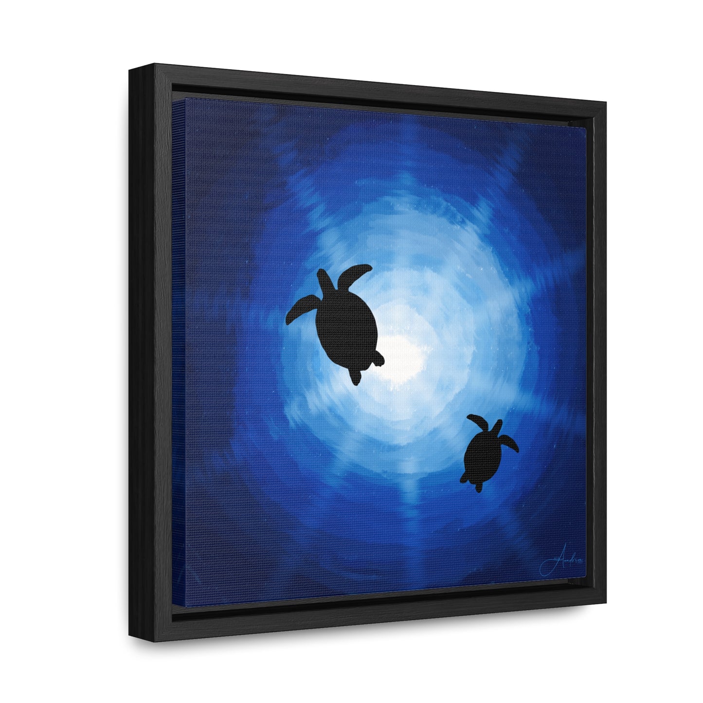 Canvas Wraps, Rays of Sun and Sea Turtles, Hand Drawn by Anndria