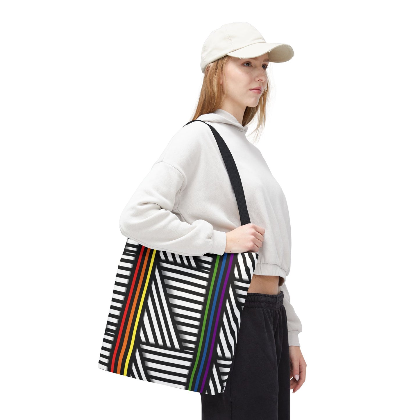 Colorful Striped Pride Tote Bag - Stylish & Versatile for Everyday Use