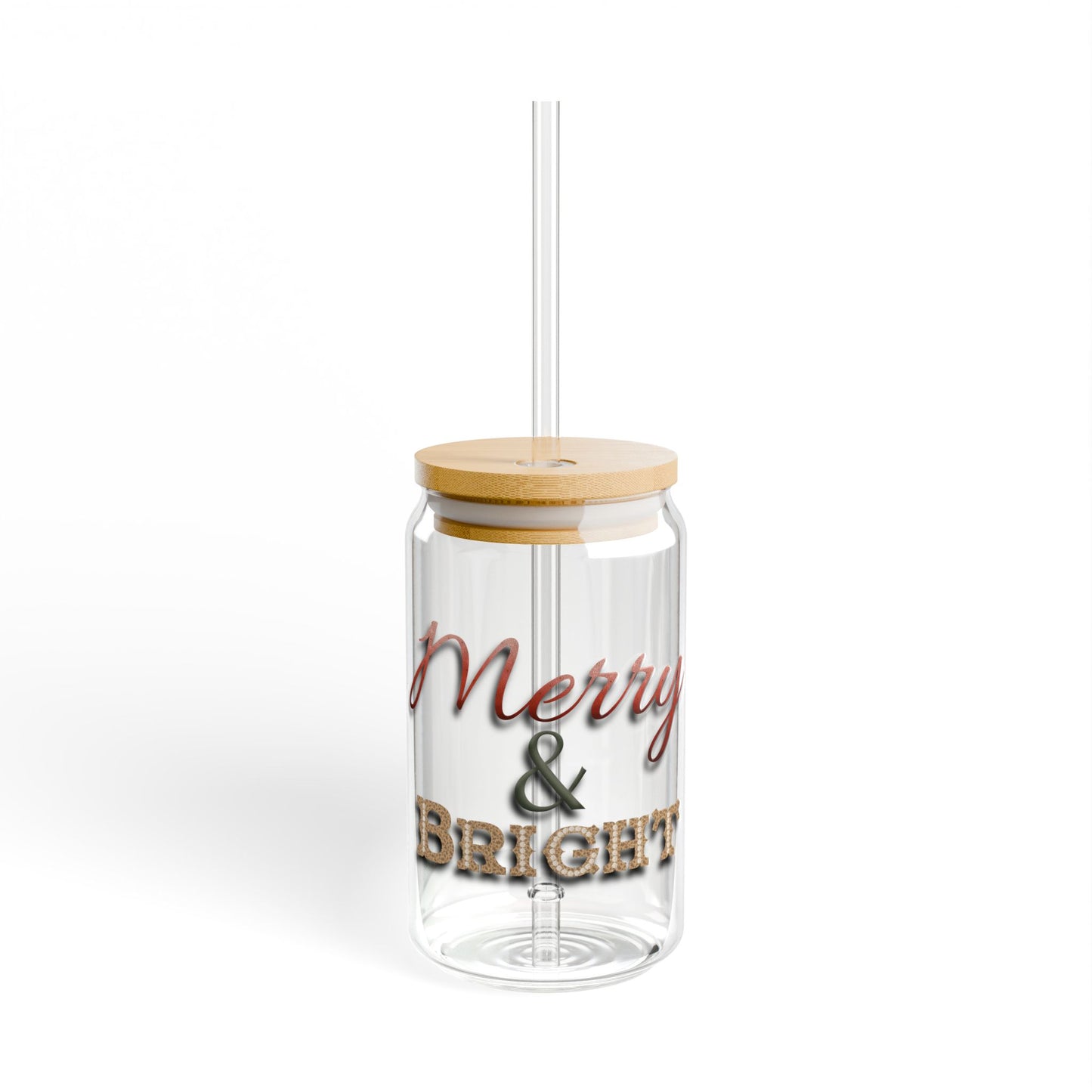 Sipper Glass, 16oz Meryy and Bright Design by Anndria