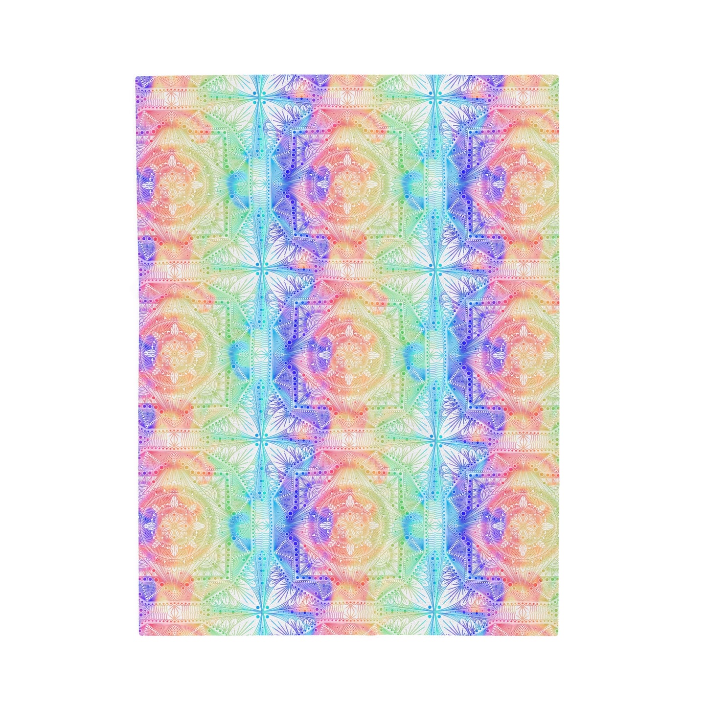 Velveteen Plush Blanket - Celestial Kaleidoscope Mandala Style Artwork by Anndria