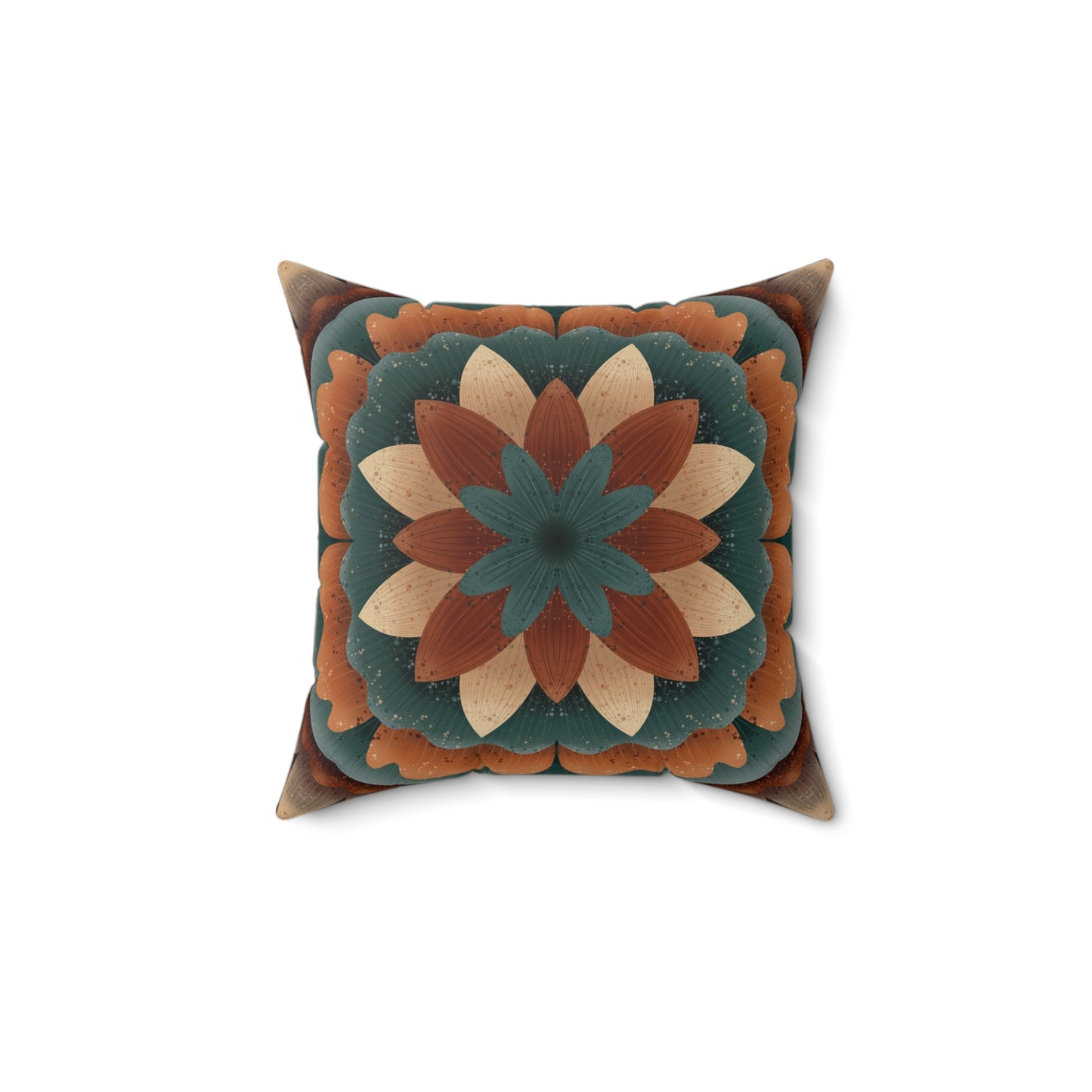 Faux Suede Pillow, Harvest Harmony Mandala, Fall Vibes Home Decor, Square Cushion, Autumn Artwork, Anndria Design, Decorative Throw Pillow