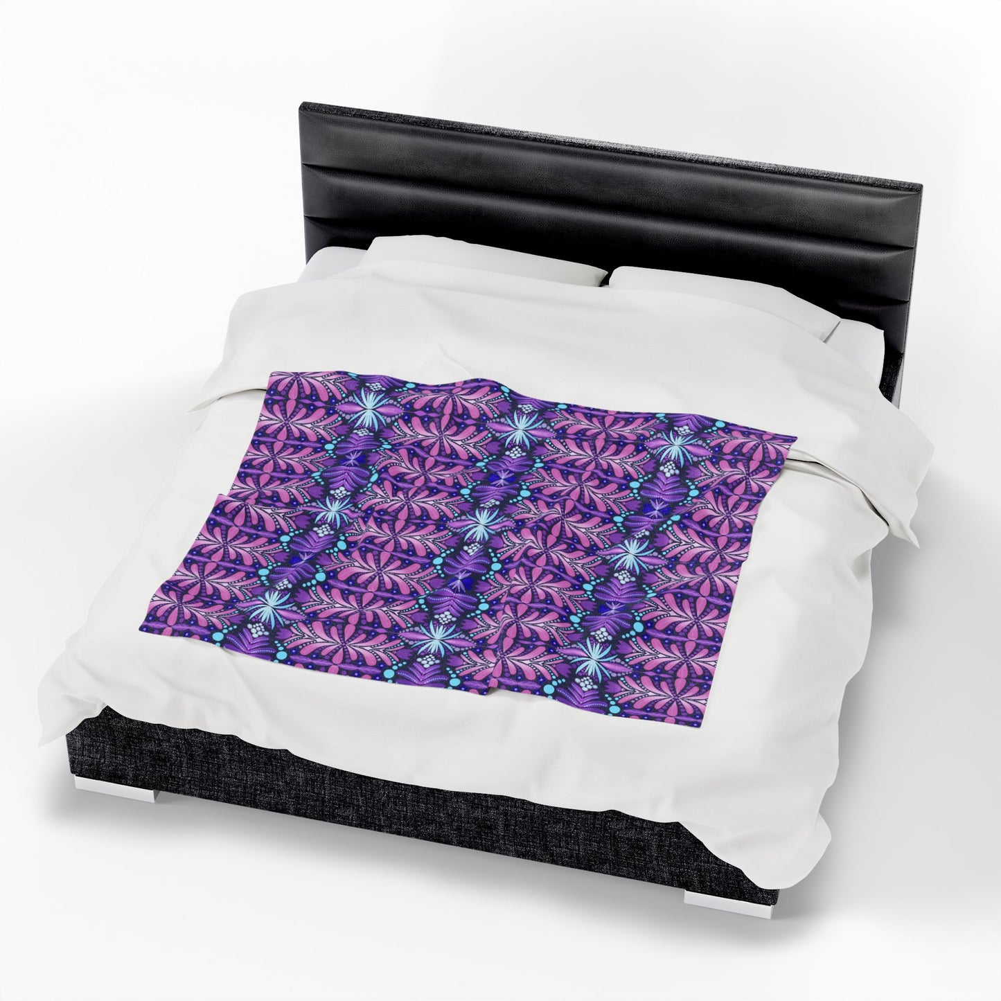 Vibrant Floral Velveteen Plush Blanket – Cozy Home Decor