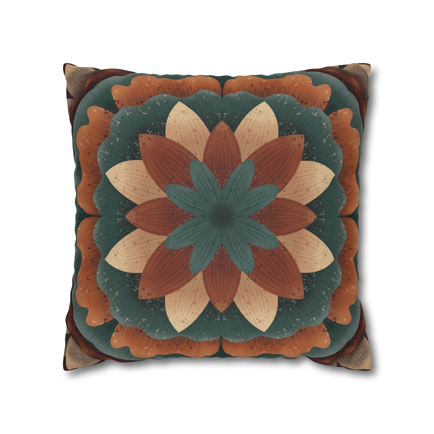 Faux Suede Pillowcase, Harvest Harmony Mandala, Square Pillow Cover, Anndria Fall Vibes, Home Decor, Boho Cushion Case