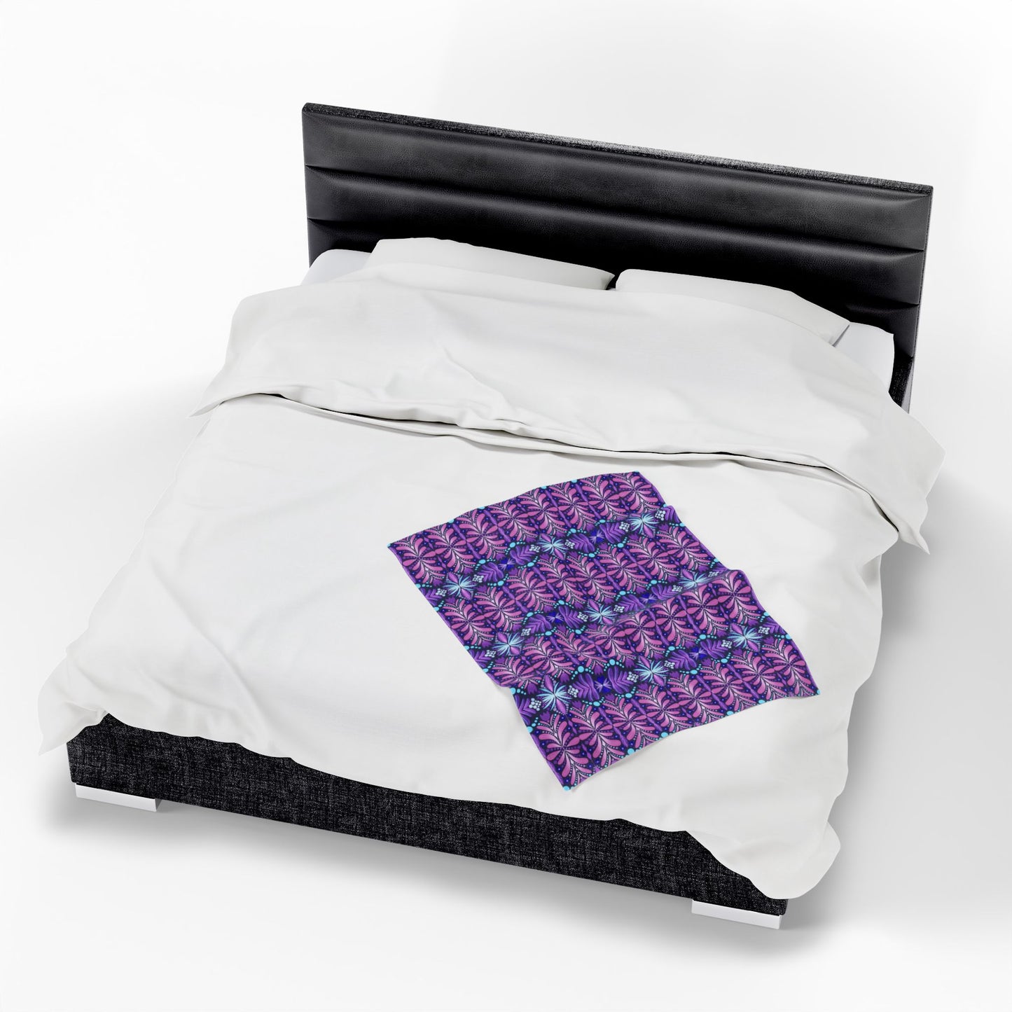 Vibrant Floral Velveteen Plush Blanket – Cozy Home Decor