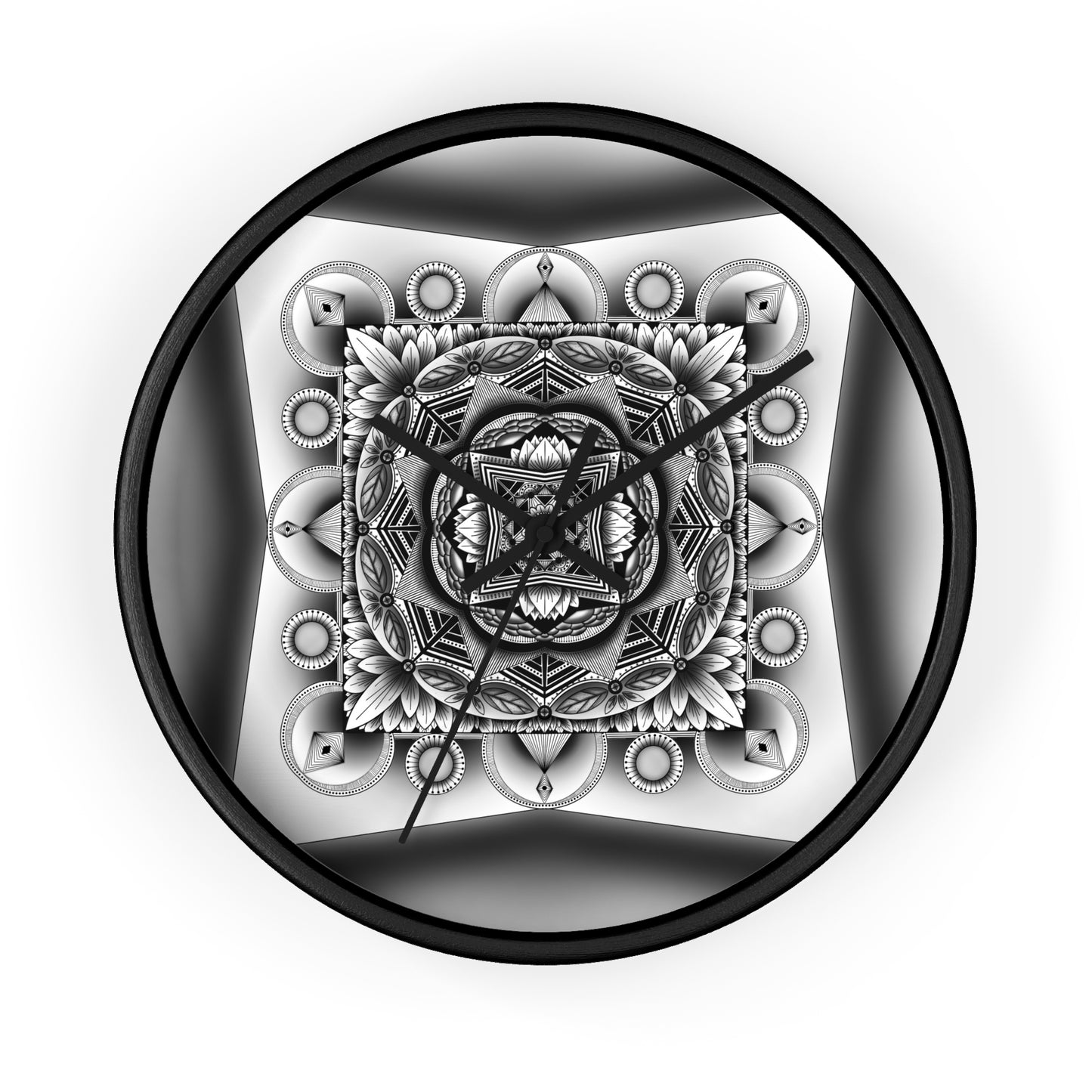 Mandala Wall Clock, Black and White Boho Home Decor, Unique Mandala Artwork, Modern Wall Clock, Mandala Design Decor, Mandala Clock