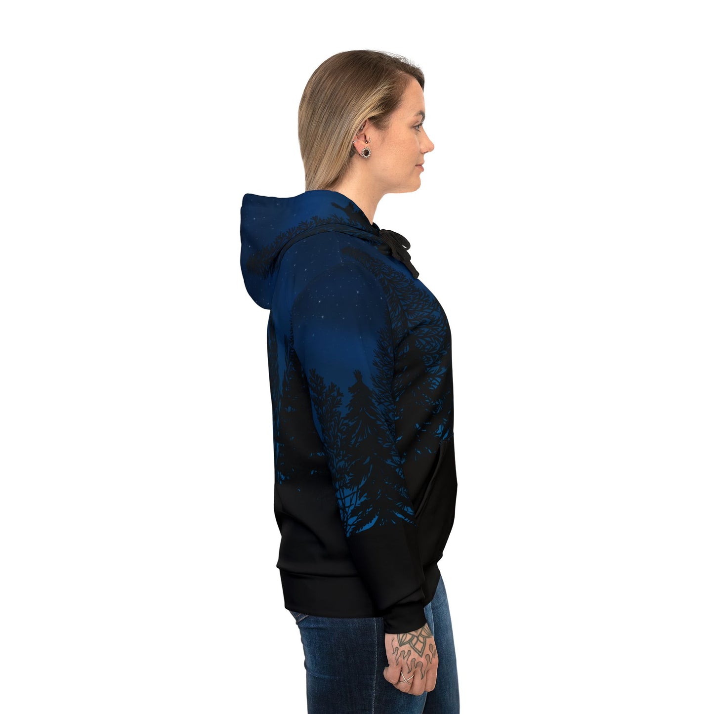 Starry Night Forest Athletic Hoodie - Outdoor Adventure Wear