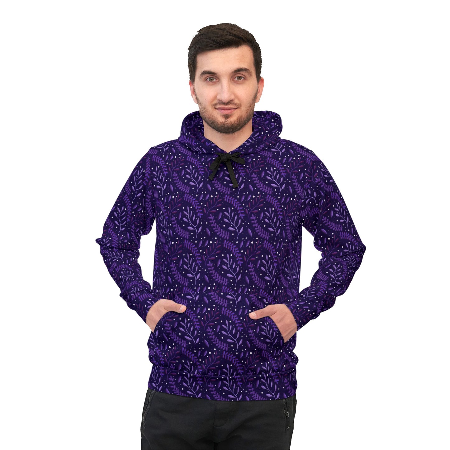 Cosmic Purple Forest 2 Athletic Hoodie by Anndria