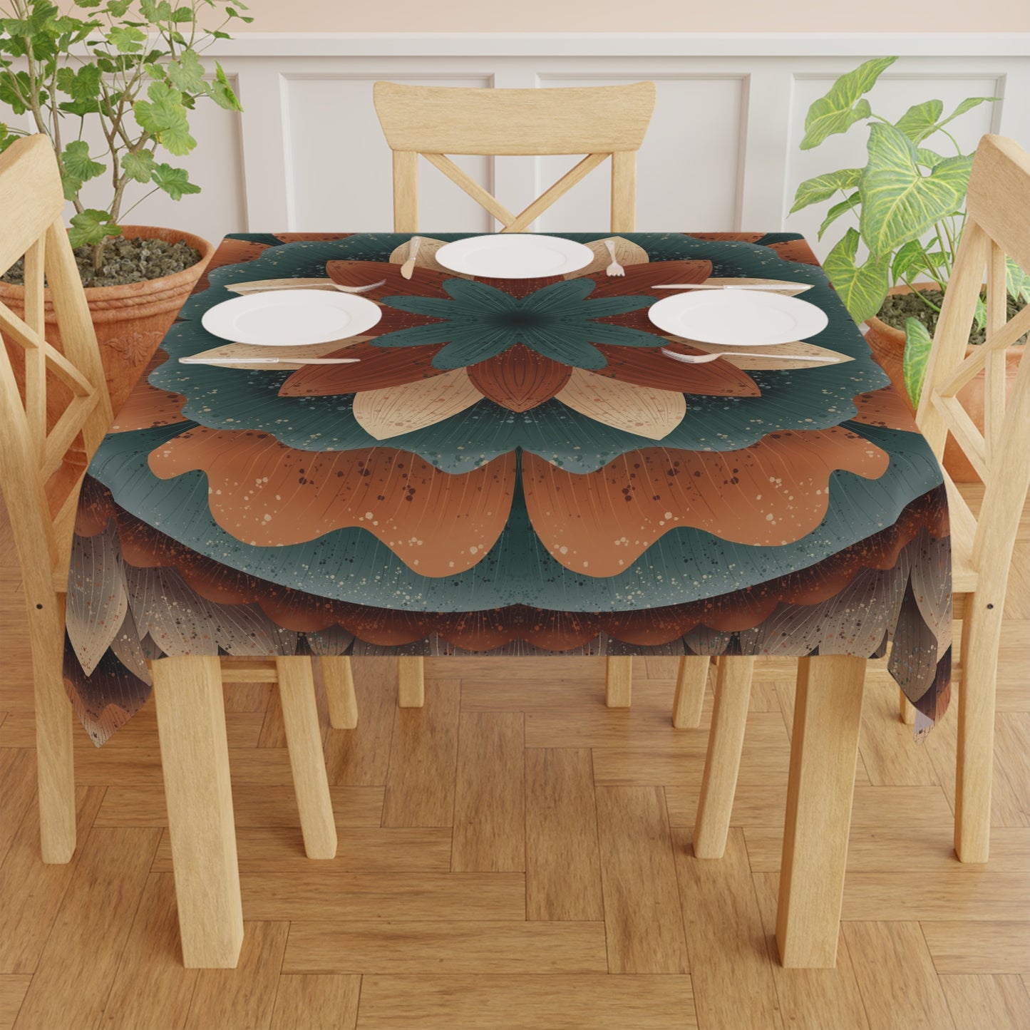 Harvest Harmony Tablecloth | Artistic 55.1" x 55.1" Tablecloth by Anndria | Full-Print, Soft & Lightweight
