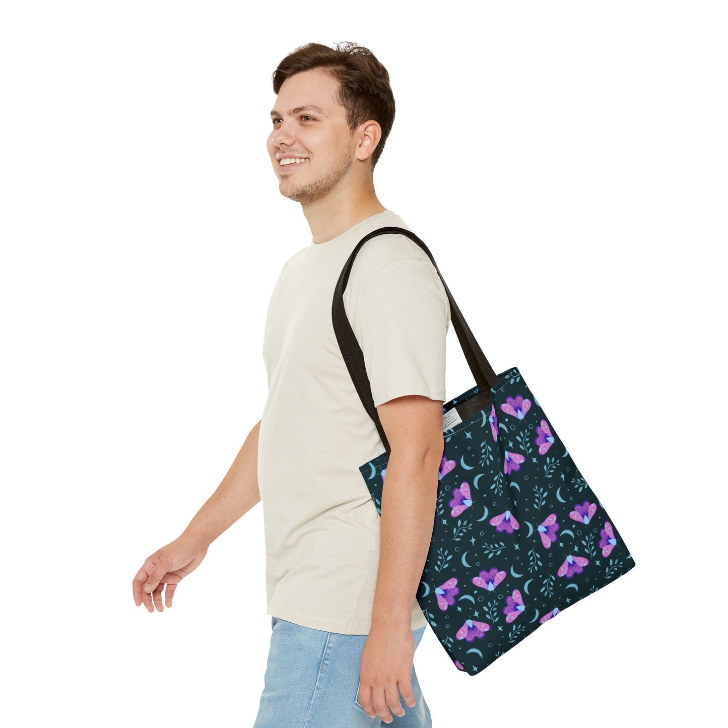 Moth Tote Bag Vibrant - Witchy Aesthetic Design by Anndria