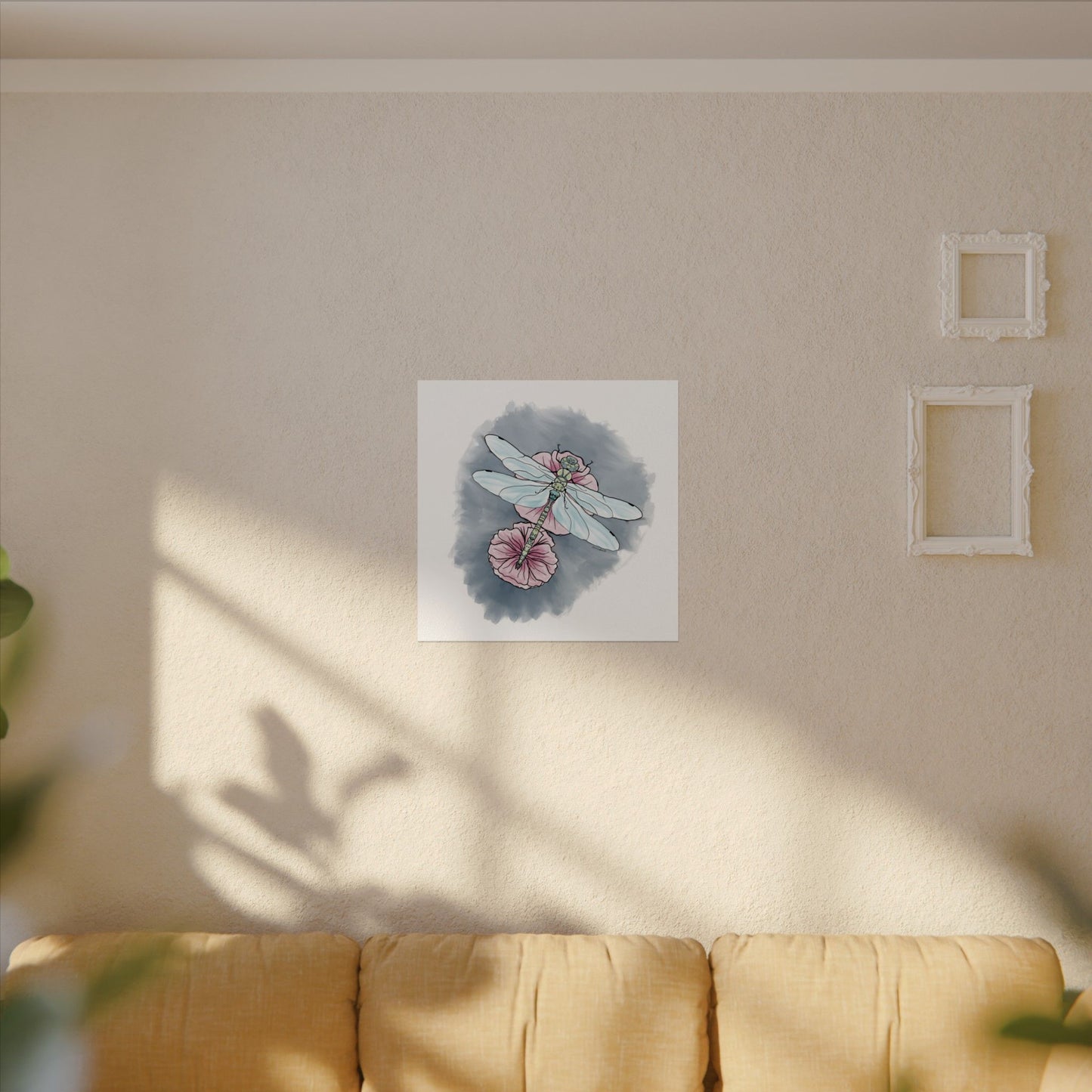 Matte Poster, Dragonfly Art Print, Textured Watercolor Wall Decor, Anndria Illustration, Unique Nature Art, Insect Drawing, Home Office