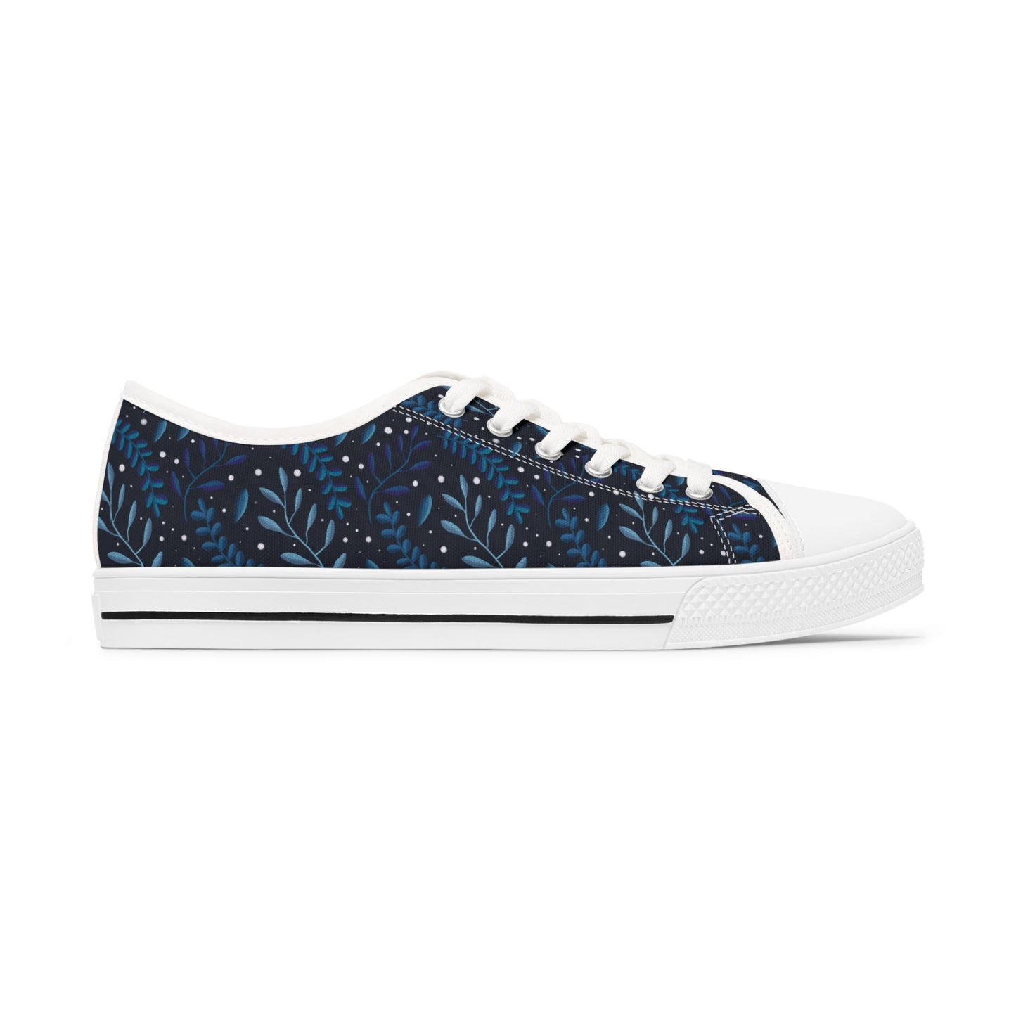 Low Top Sneakers Midnight Blue Forest Design by Anndria
