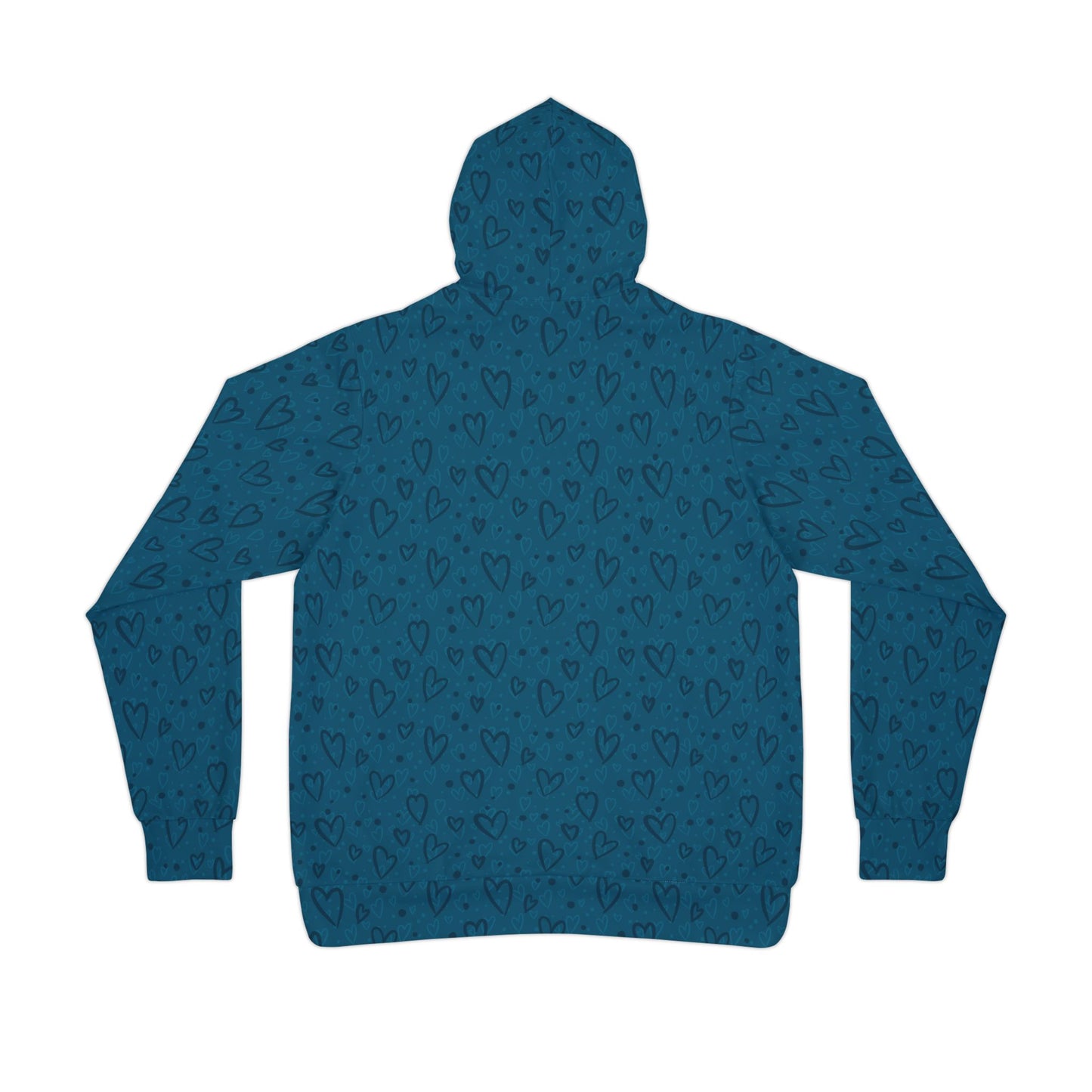 Teal Hearts Athletic Hoodie - Designed by Anndria